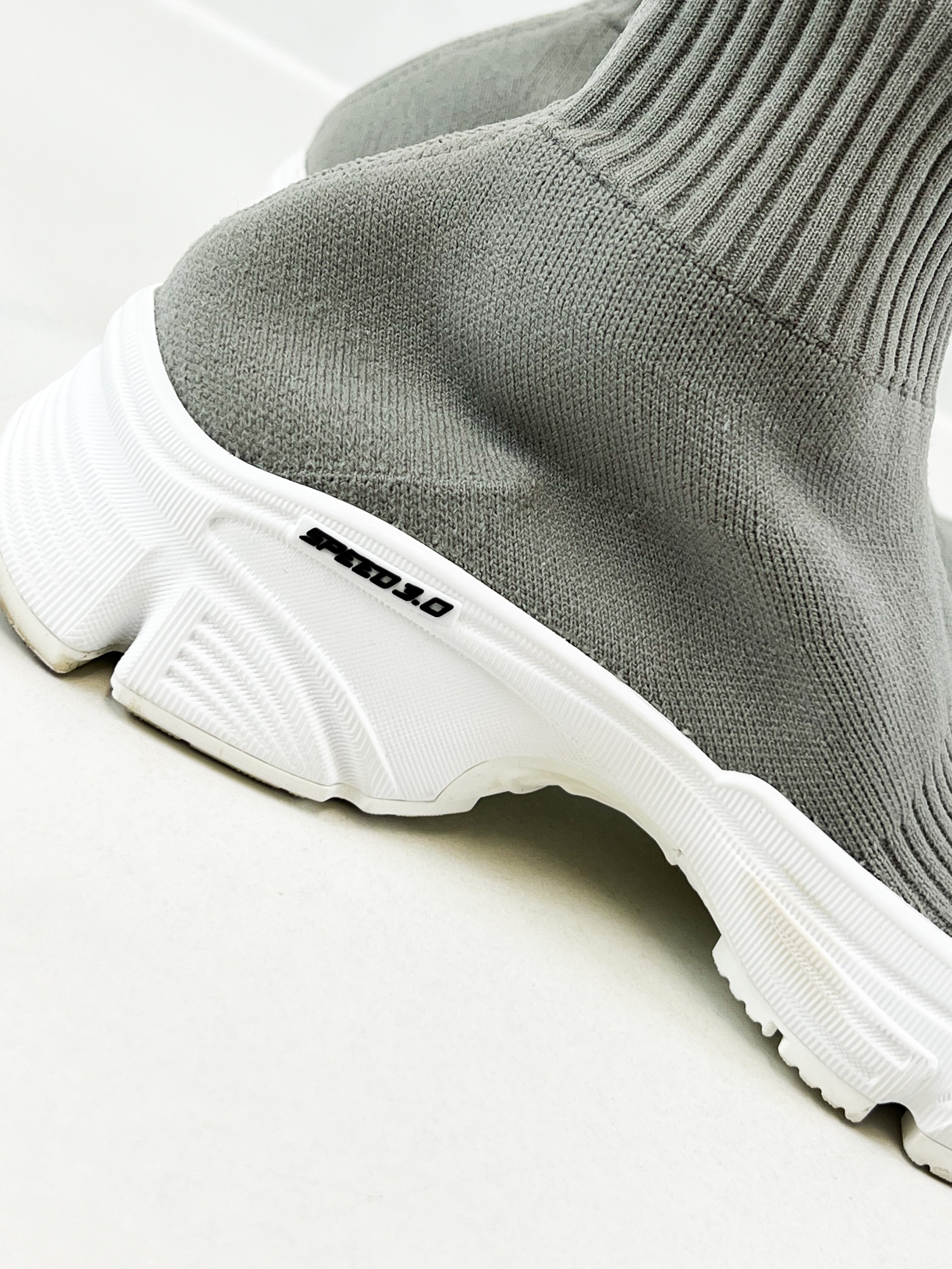 Balenciaga Grey White Knit Sneaker Size 35