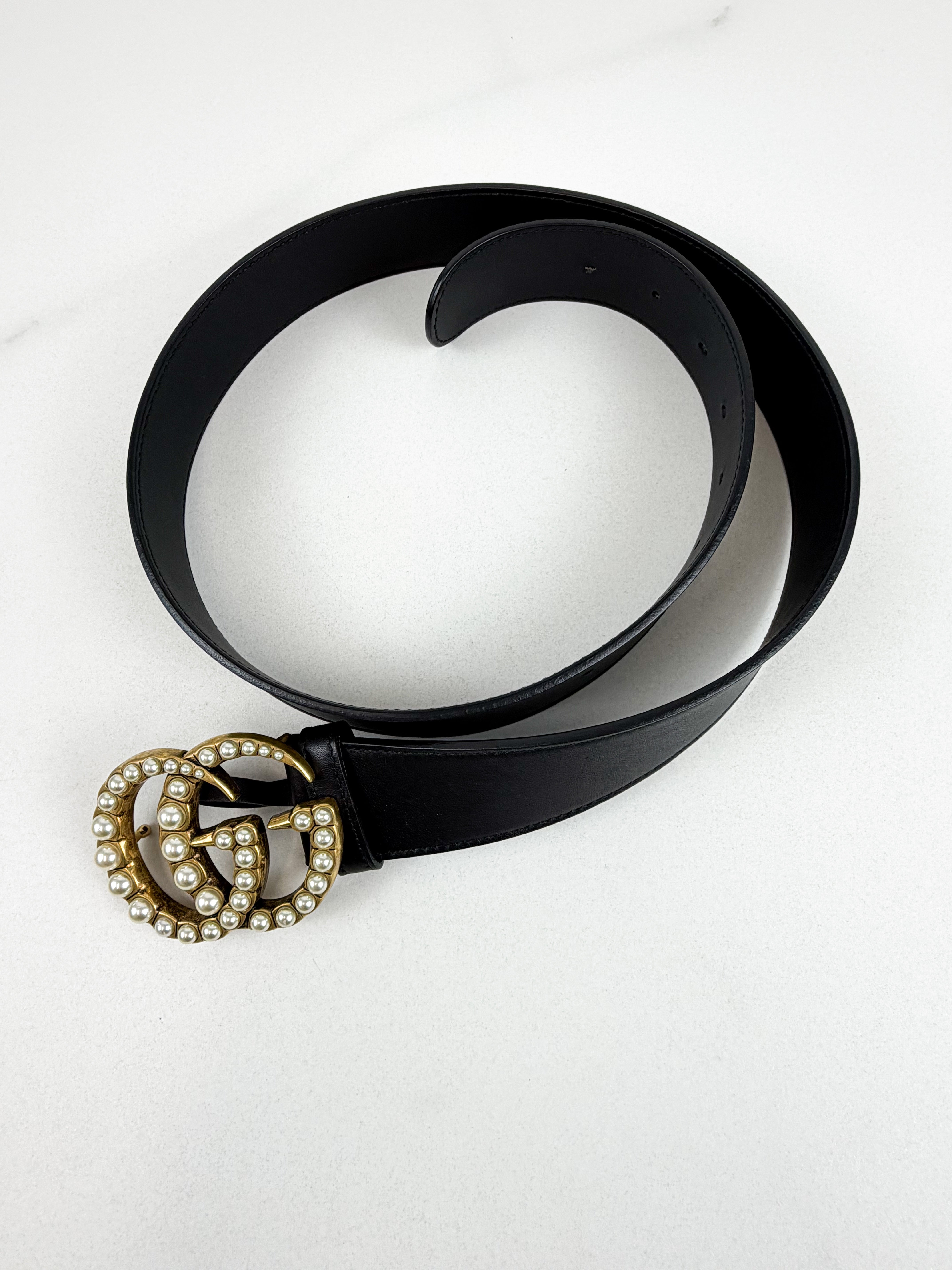 Gucci GG Pearl Belt 80mm Size 85