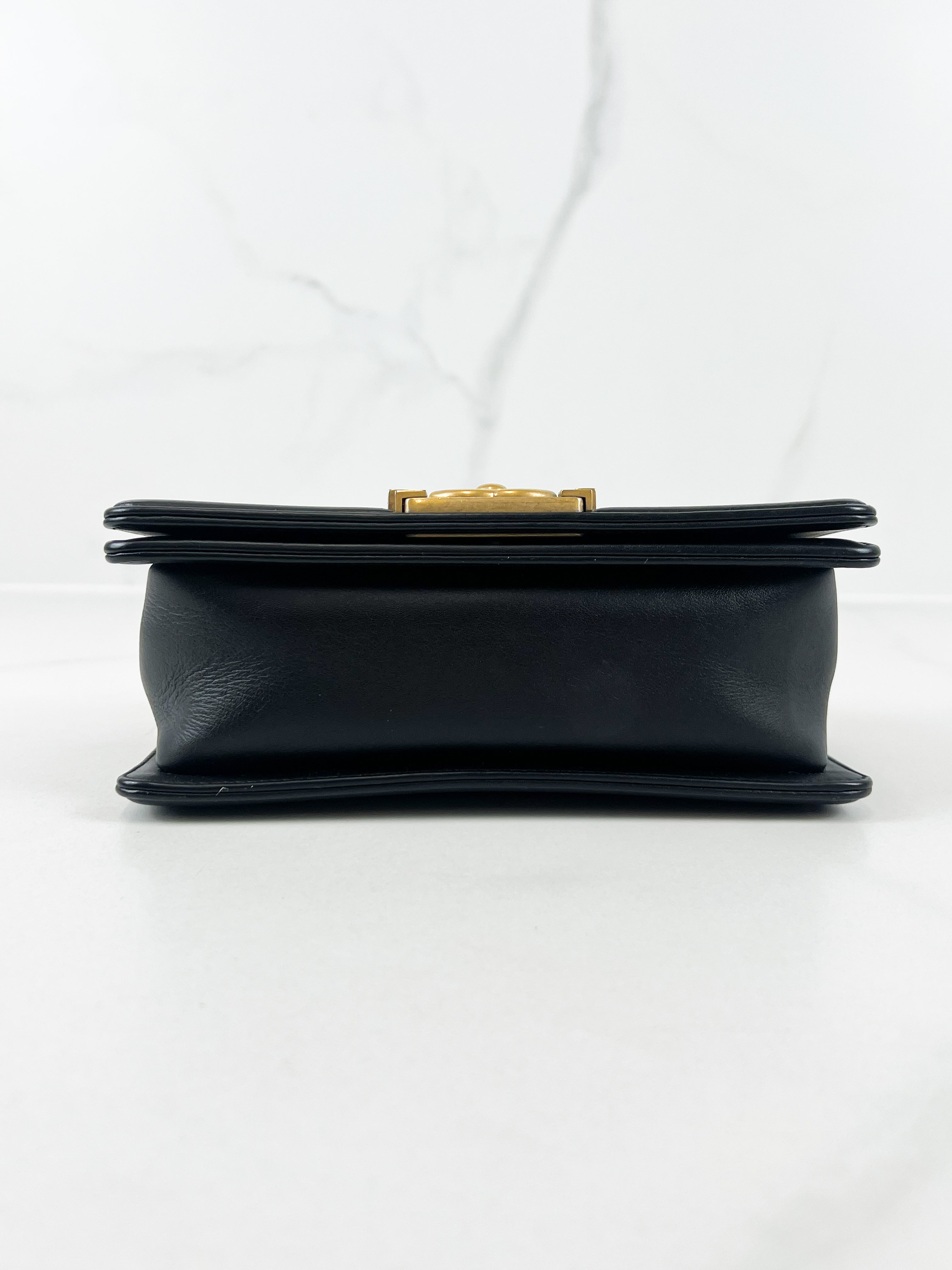 Chanel Small Quilted Calfskin Boy Bag with Gold Hardware