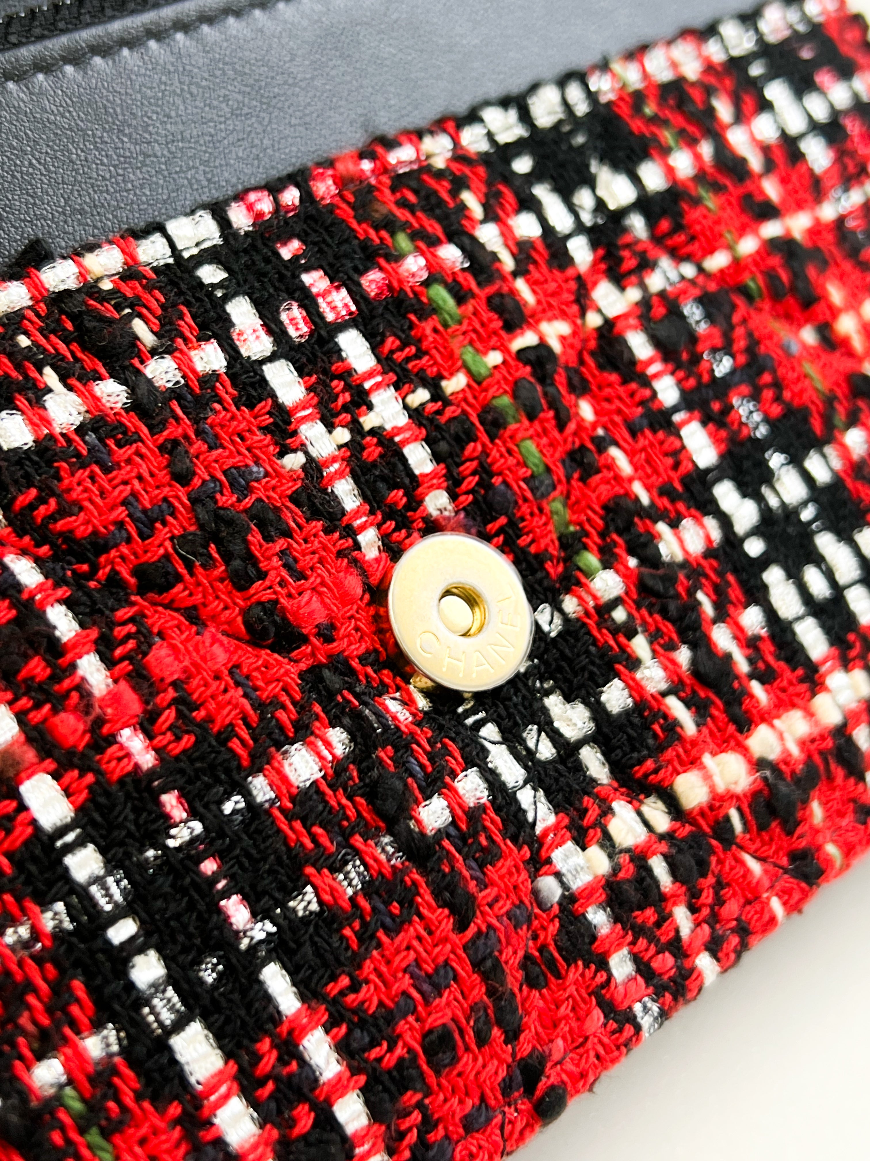 Chanel 19 Wool Tweed & Gold Tone Metal Wallet on Chain
