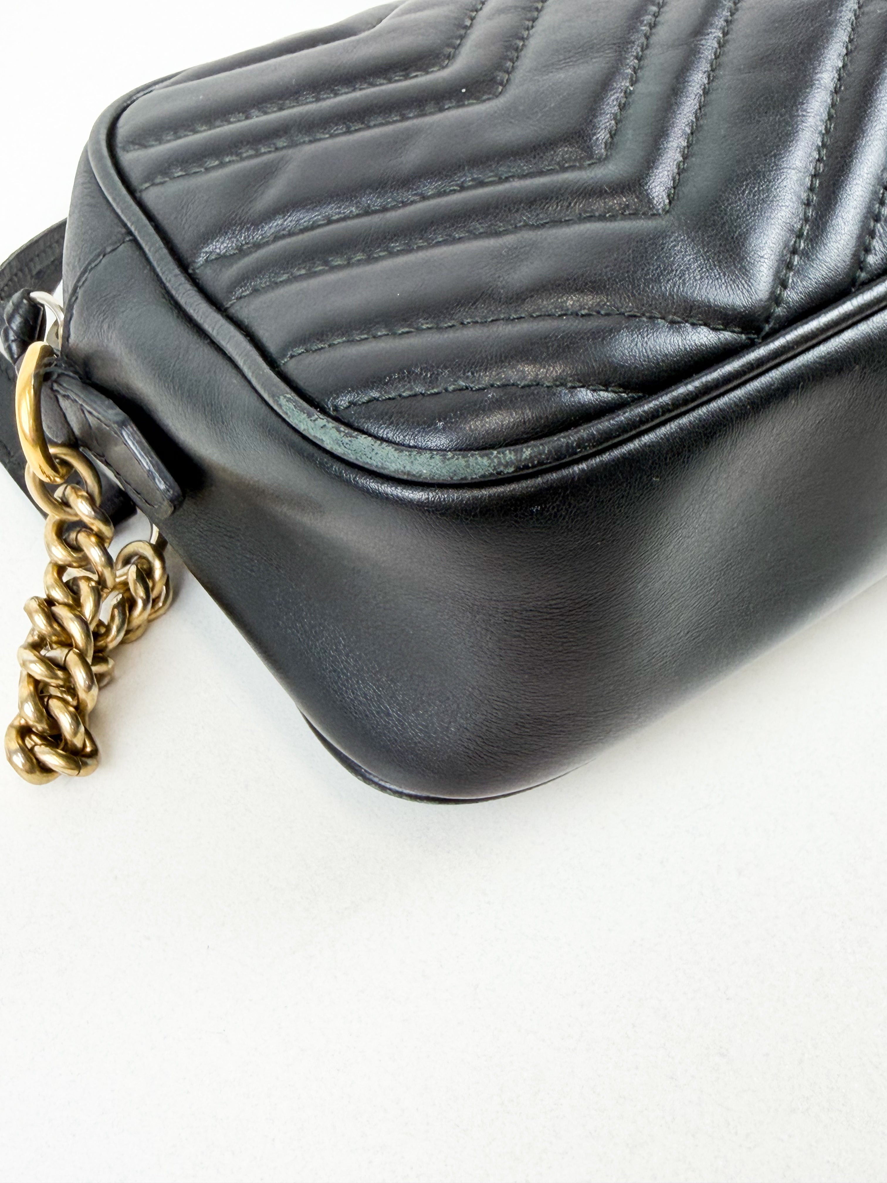 Gucci Black GG Marmont Shoulder Bag