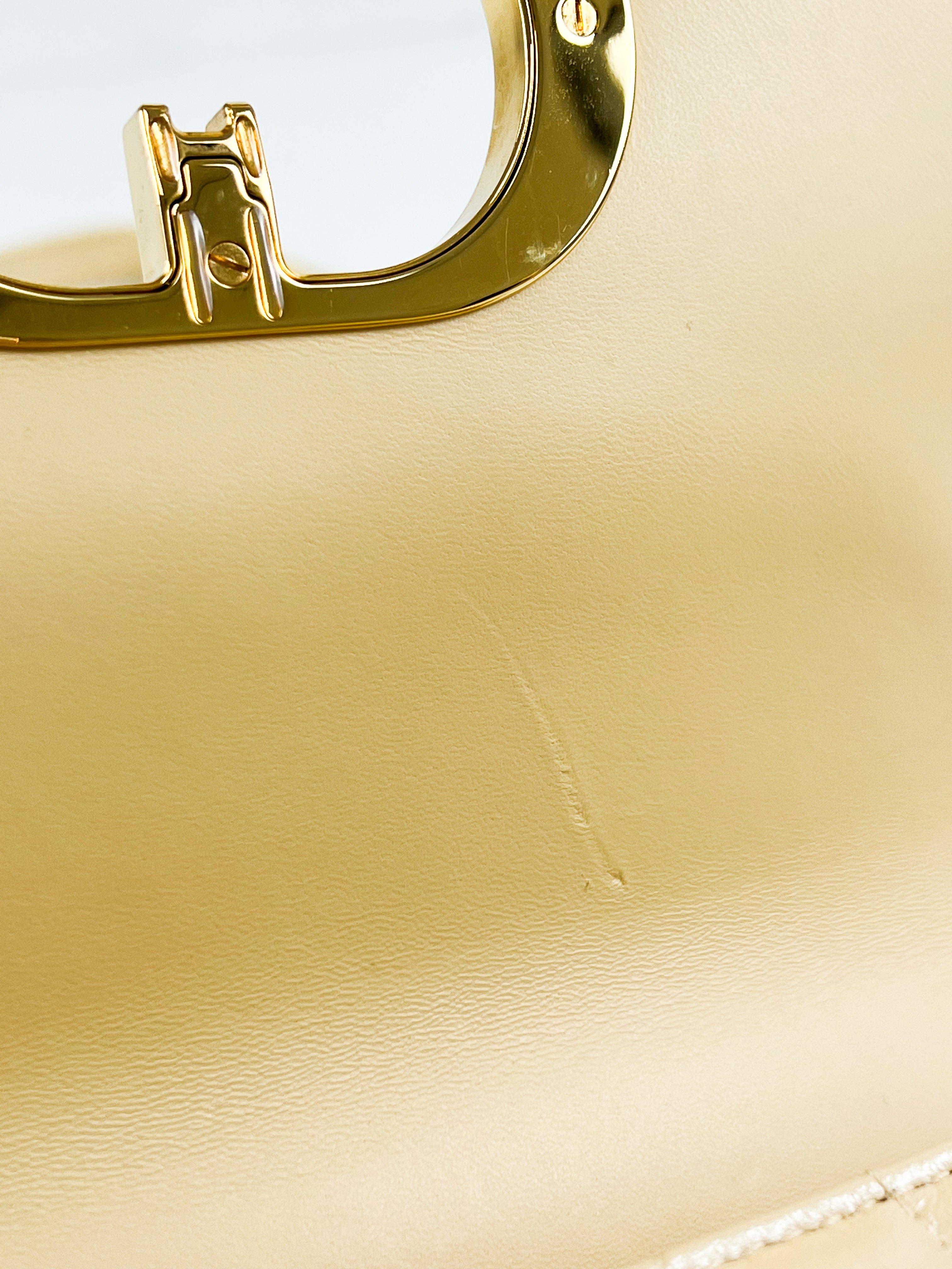 Christian Dior Medium Caro Bag in Butter with GHW