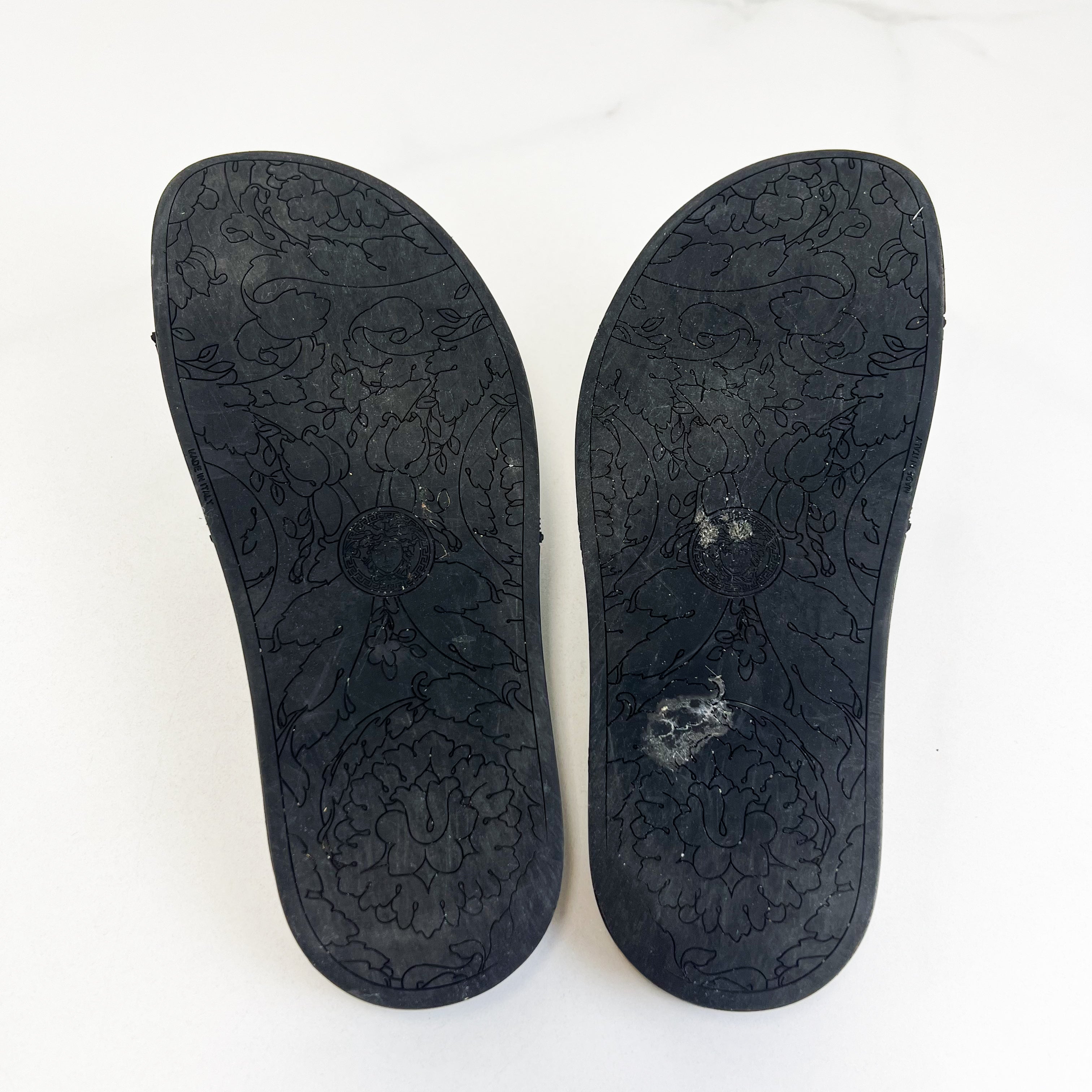 Versace Palazzo Black Medusa Pool Slides Size 39