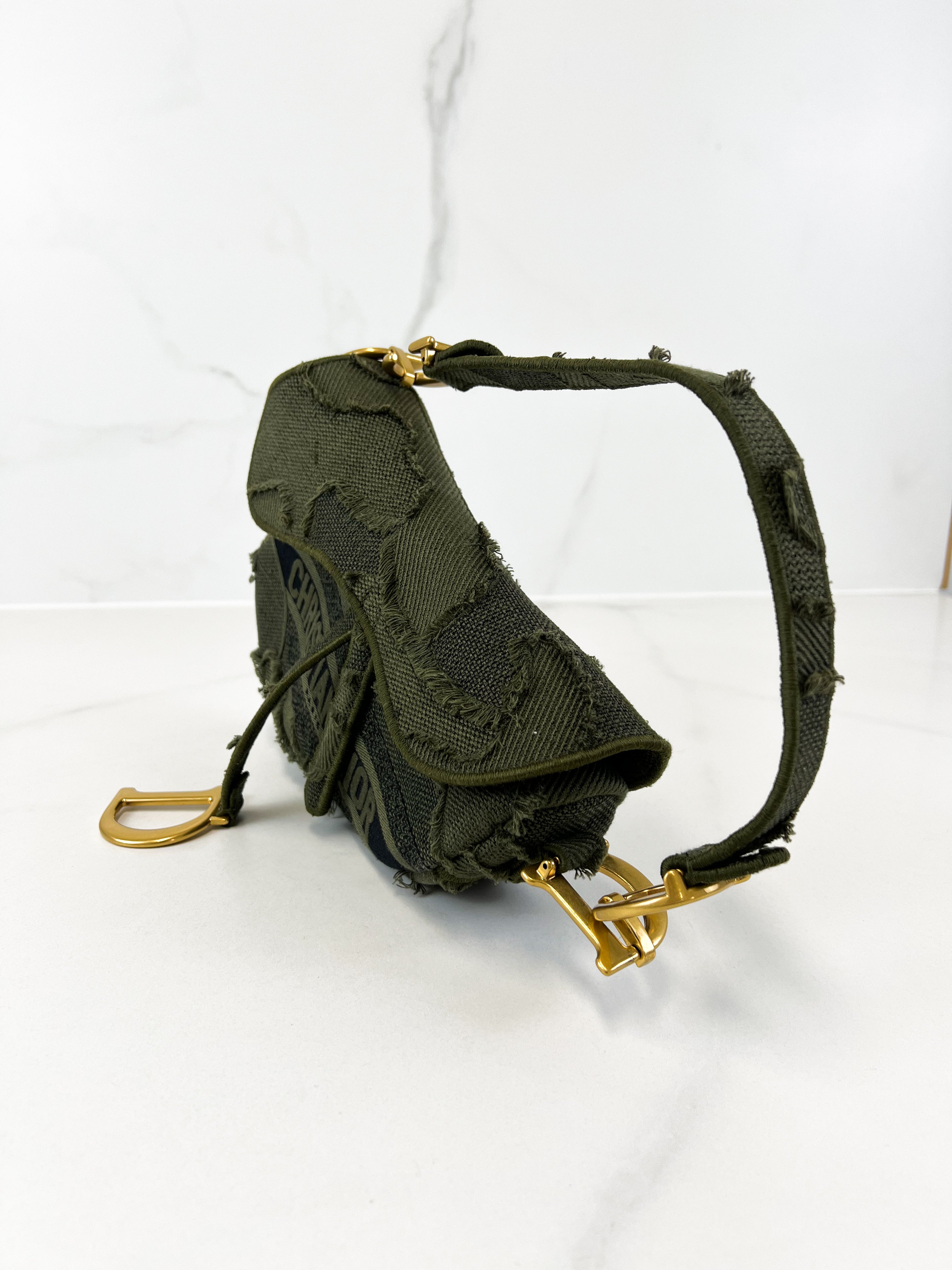 Christian Dior Medium Khaki Saddle Bag
