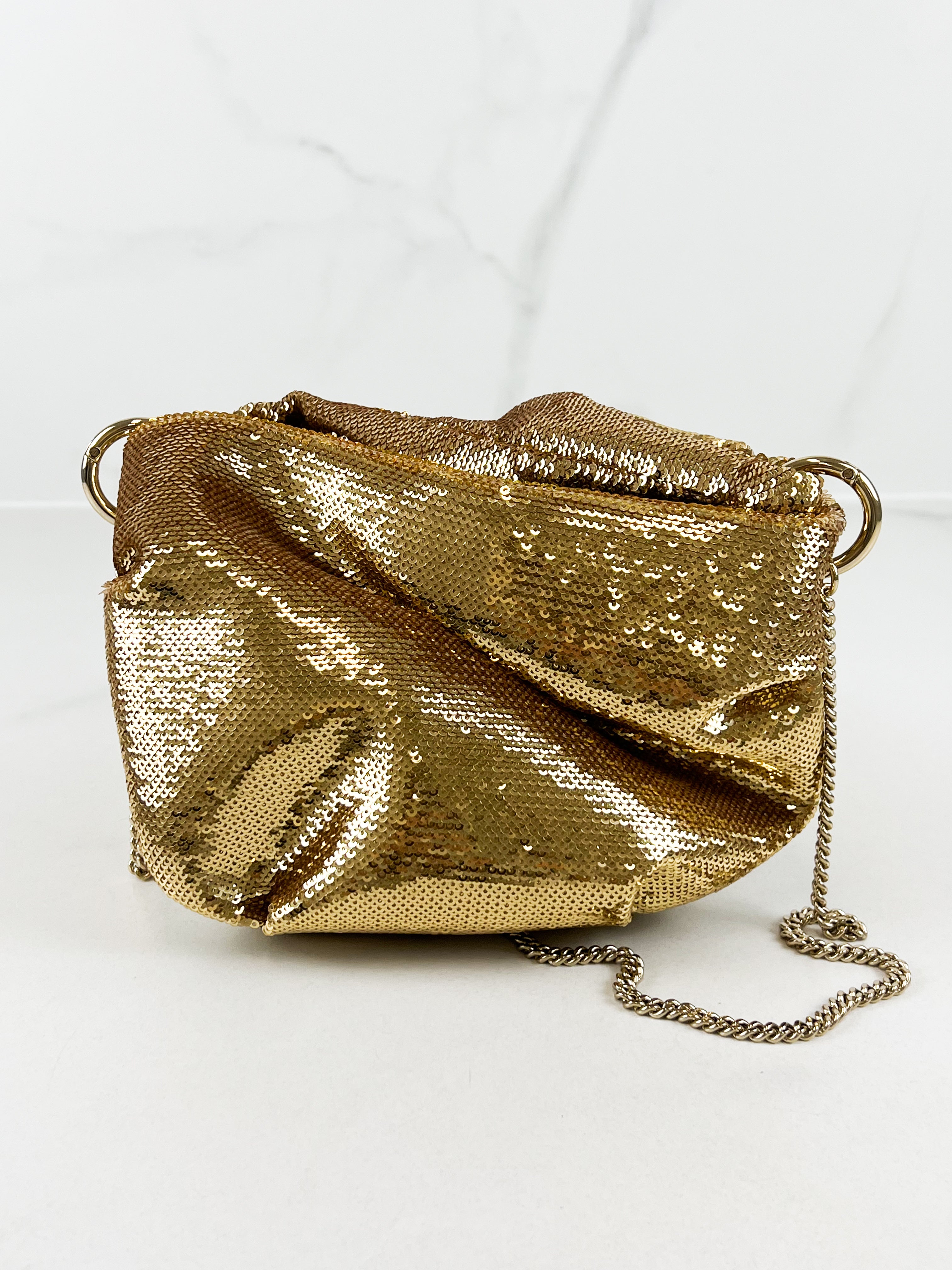 Jimmy Choo Bonny Sequin Crossbody Bag in Gold