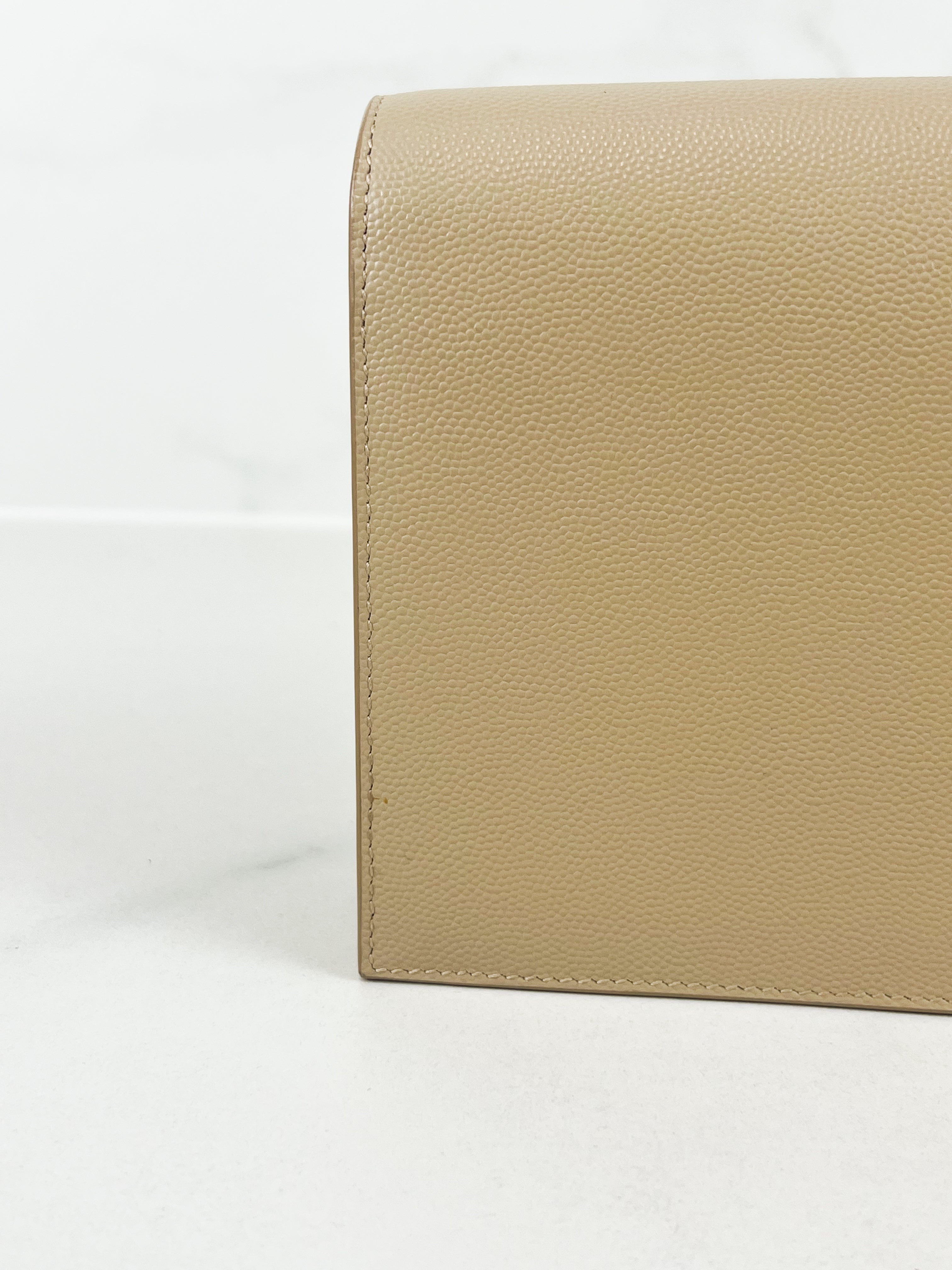 Saint Laurent Cream Clutch GHW