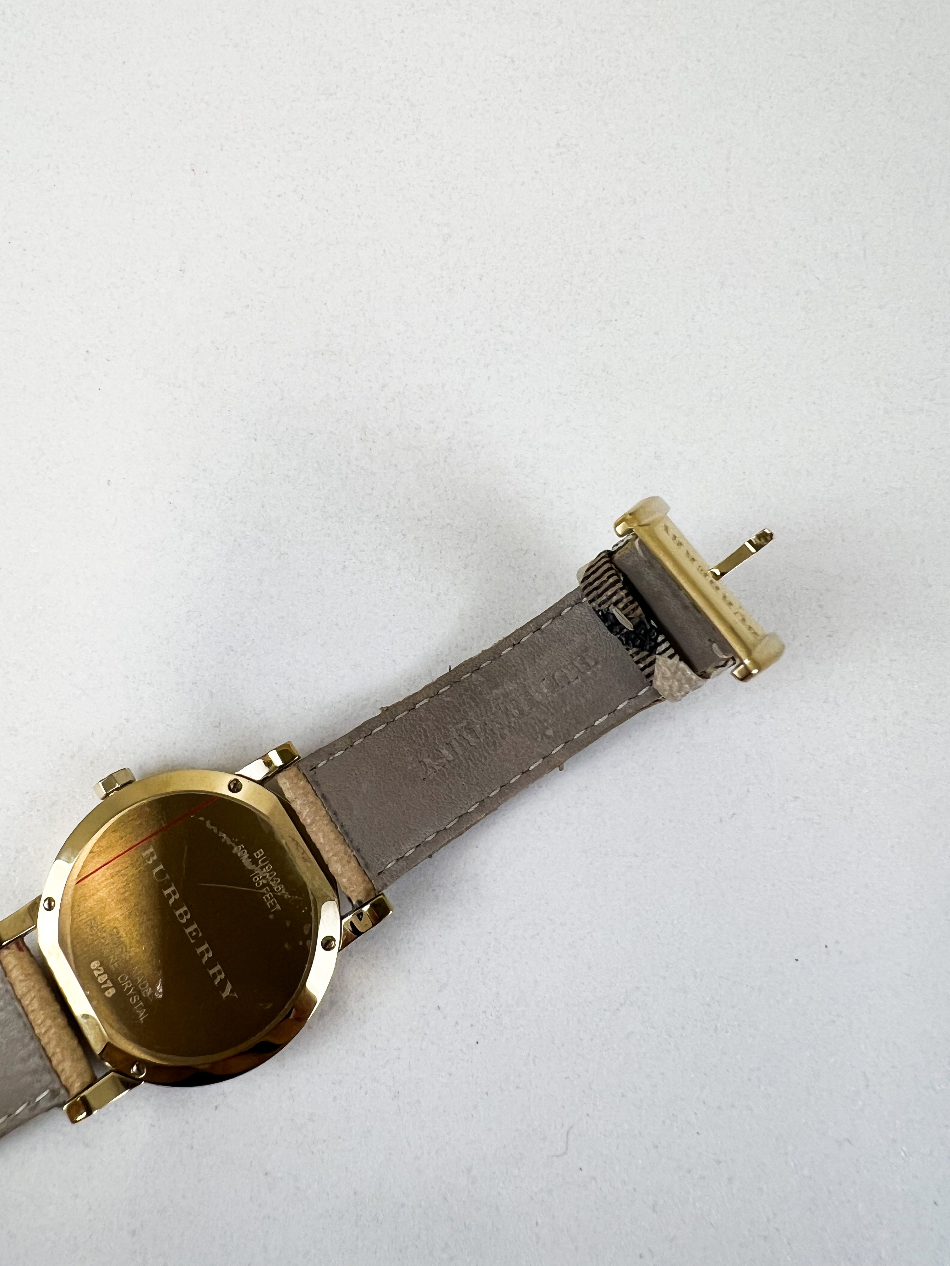 Burberry BU9026 The City Champagne Dial Check Watch 36mm
