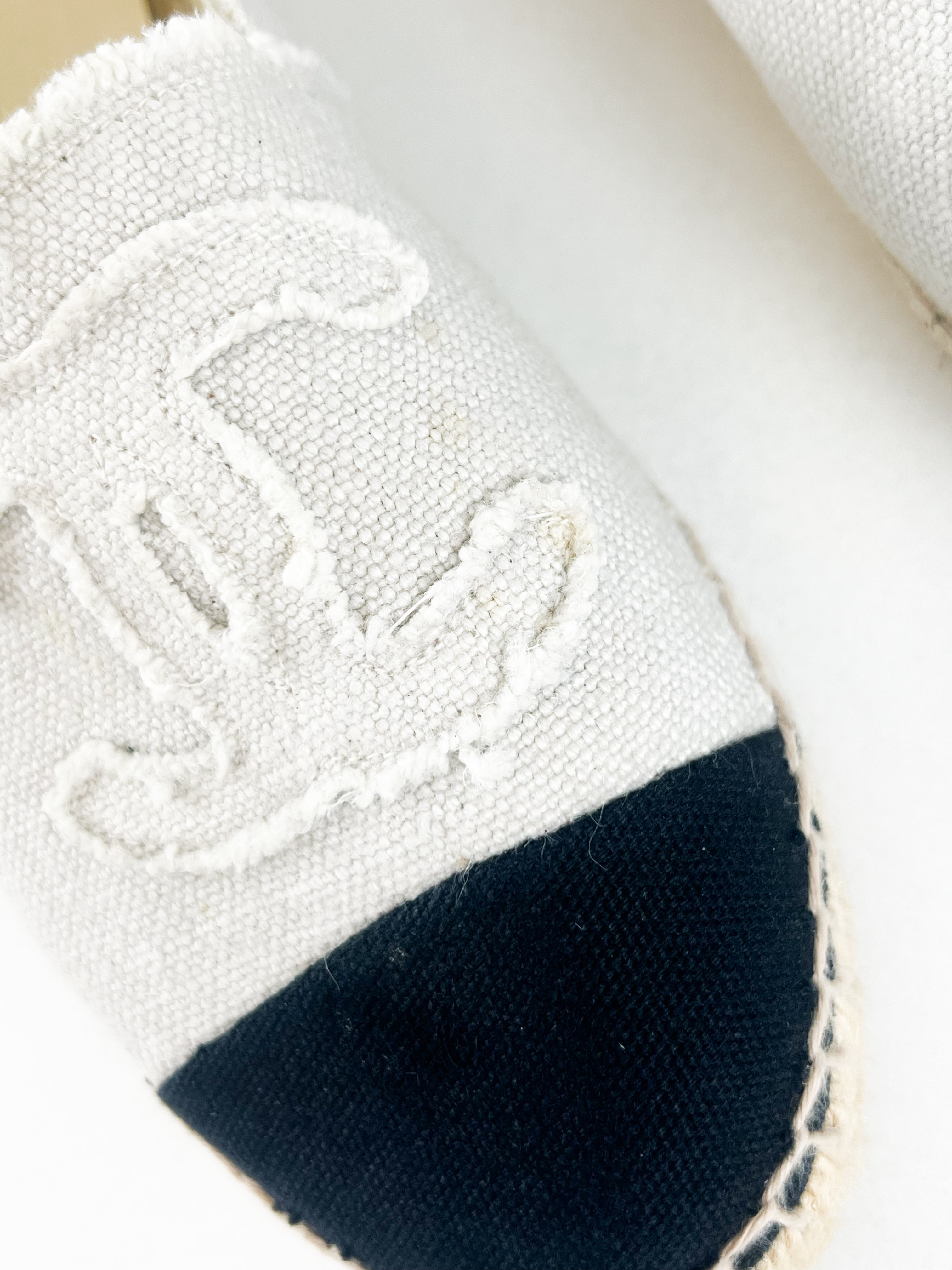 Chanel CC Canvas Espadrille Size 37