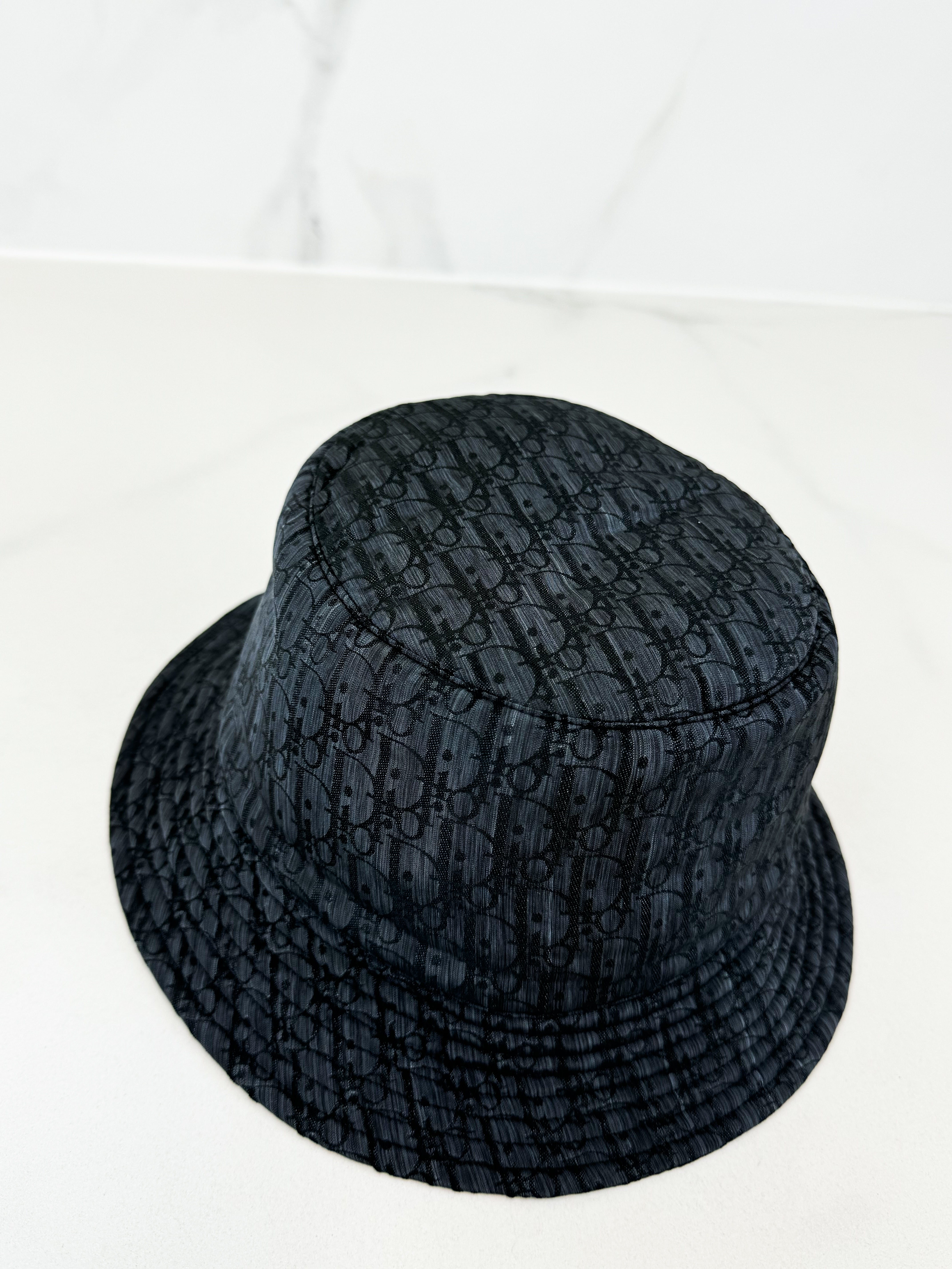 Christian Dior Oblique Technical Fabric Kids Brim Bucket Hat