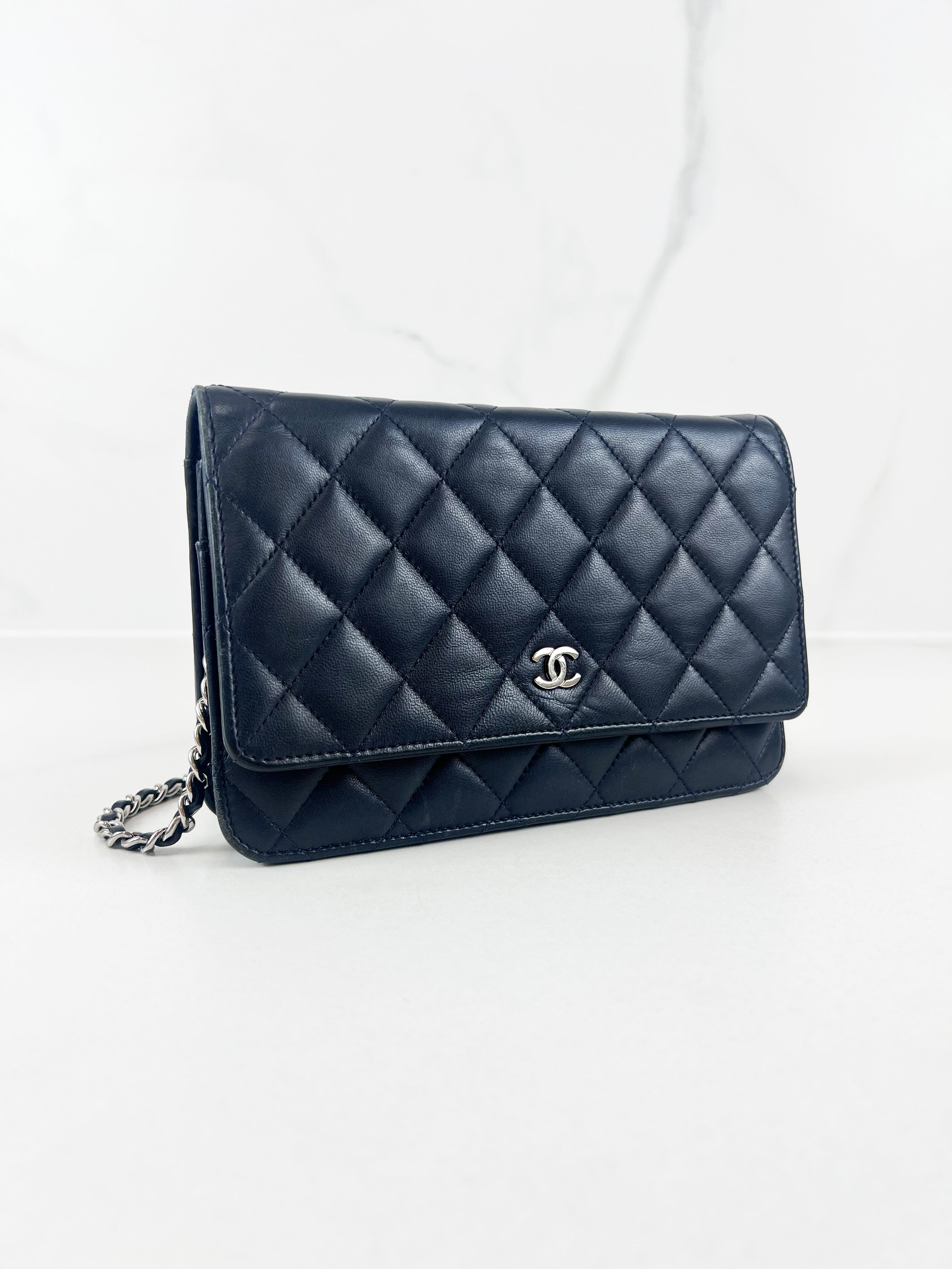 Chanel Navy Lambskin CC WOC with Light SHW