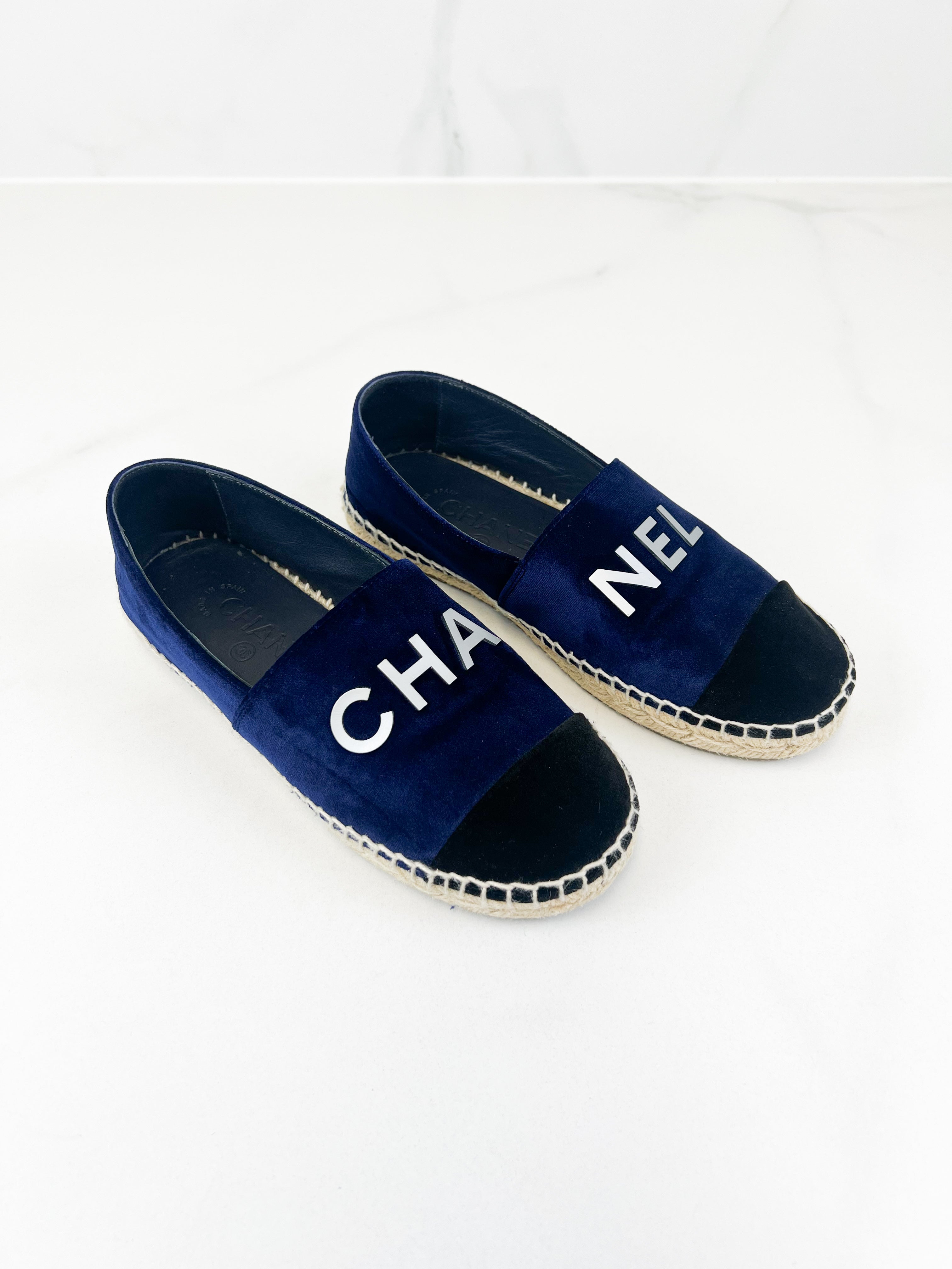 Chanel Cha nel Suede Espadrille Size 35