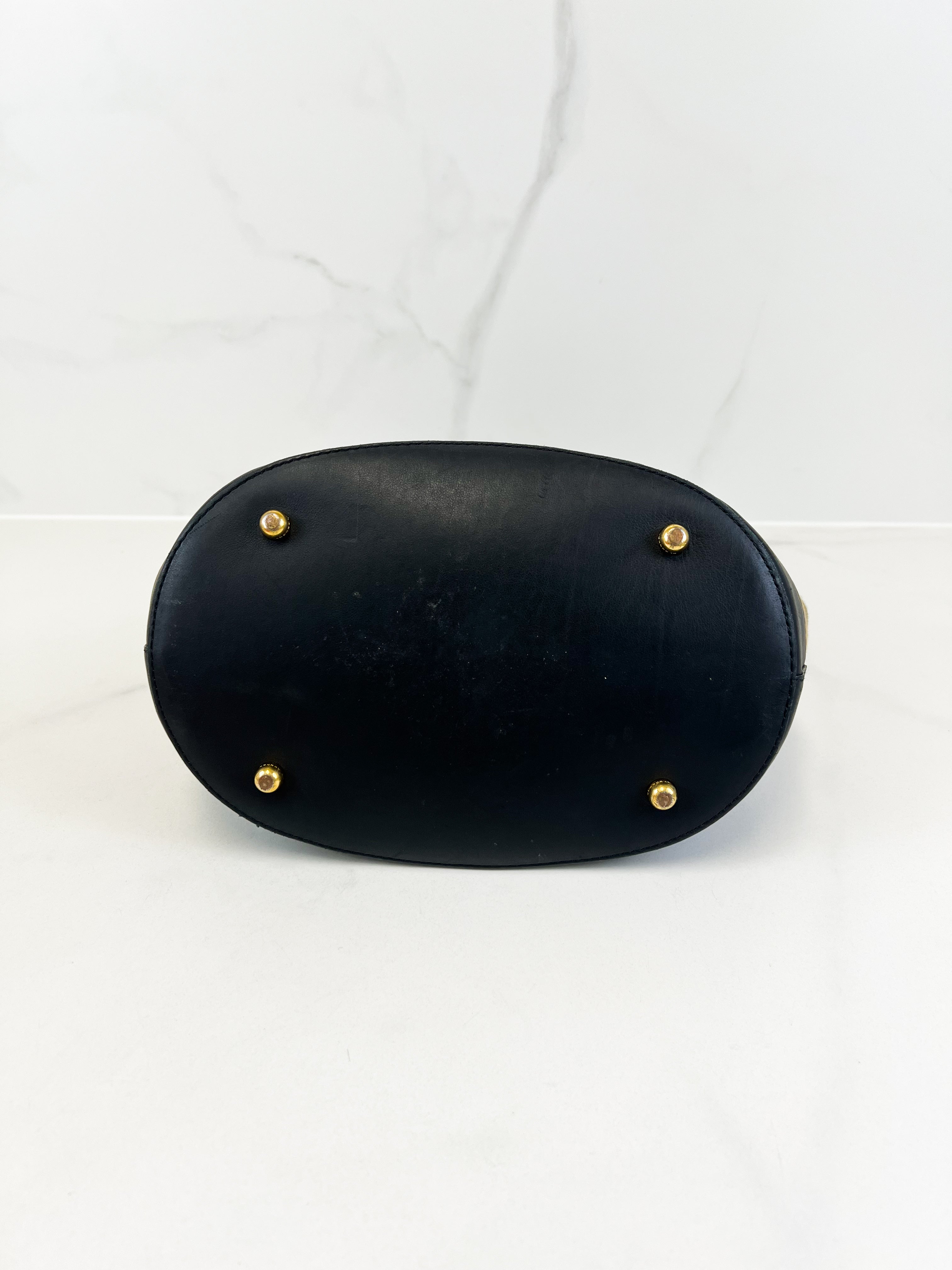 Burberry House Check & Leather Bucket Bag