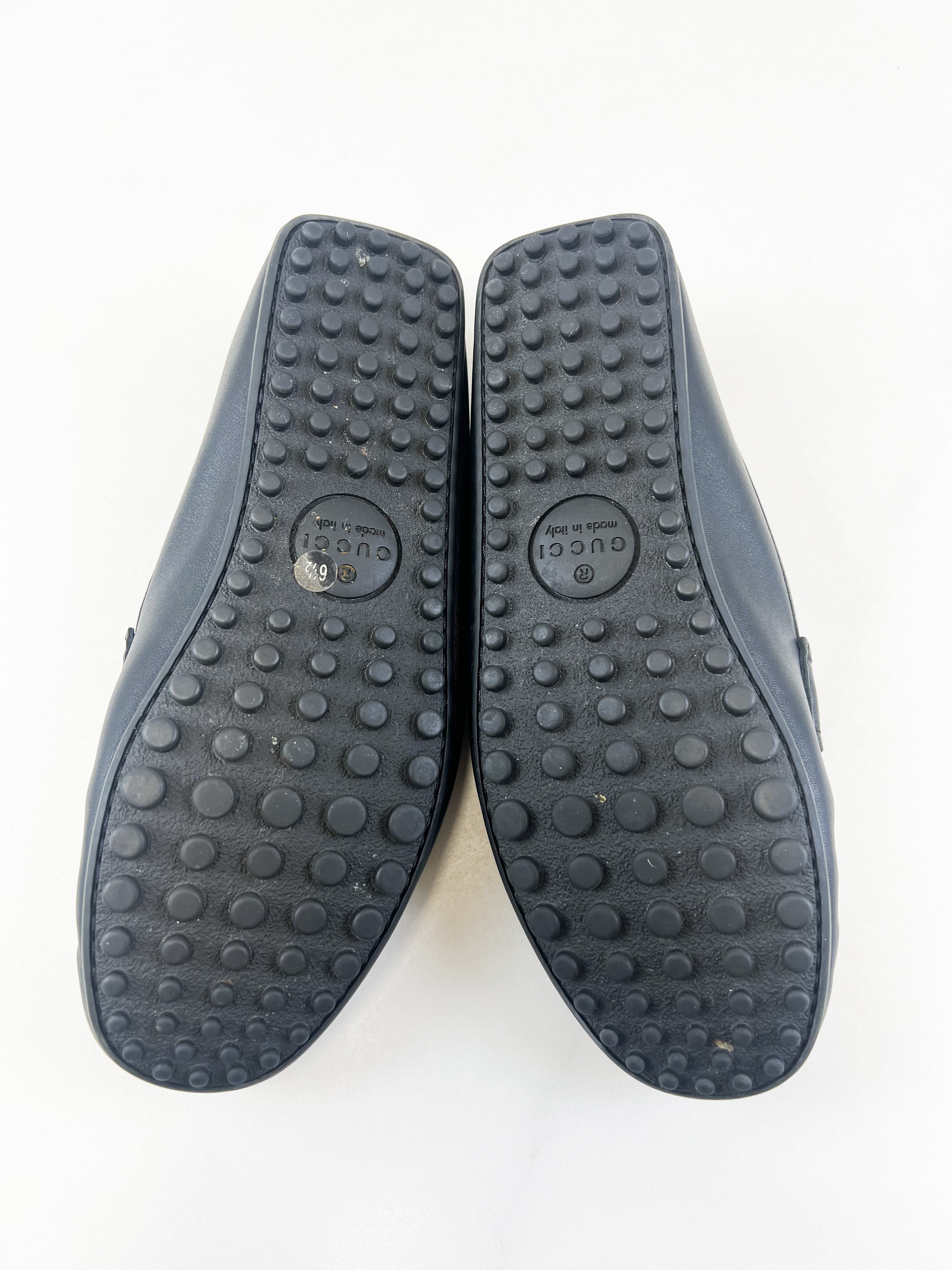 Gucci Mens Horsebit Signature Leather Loafers Size 6.5