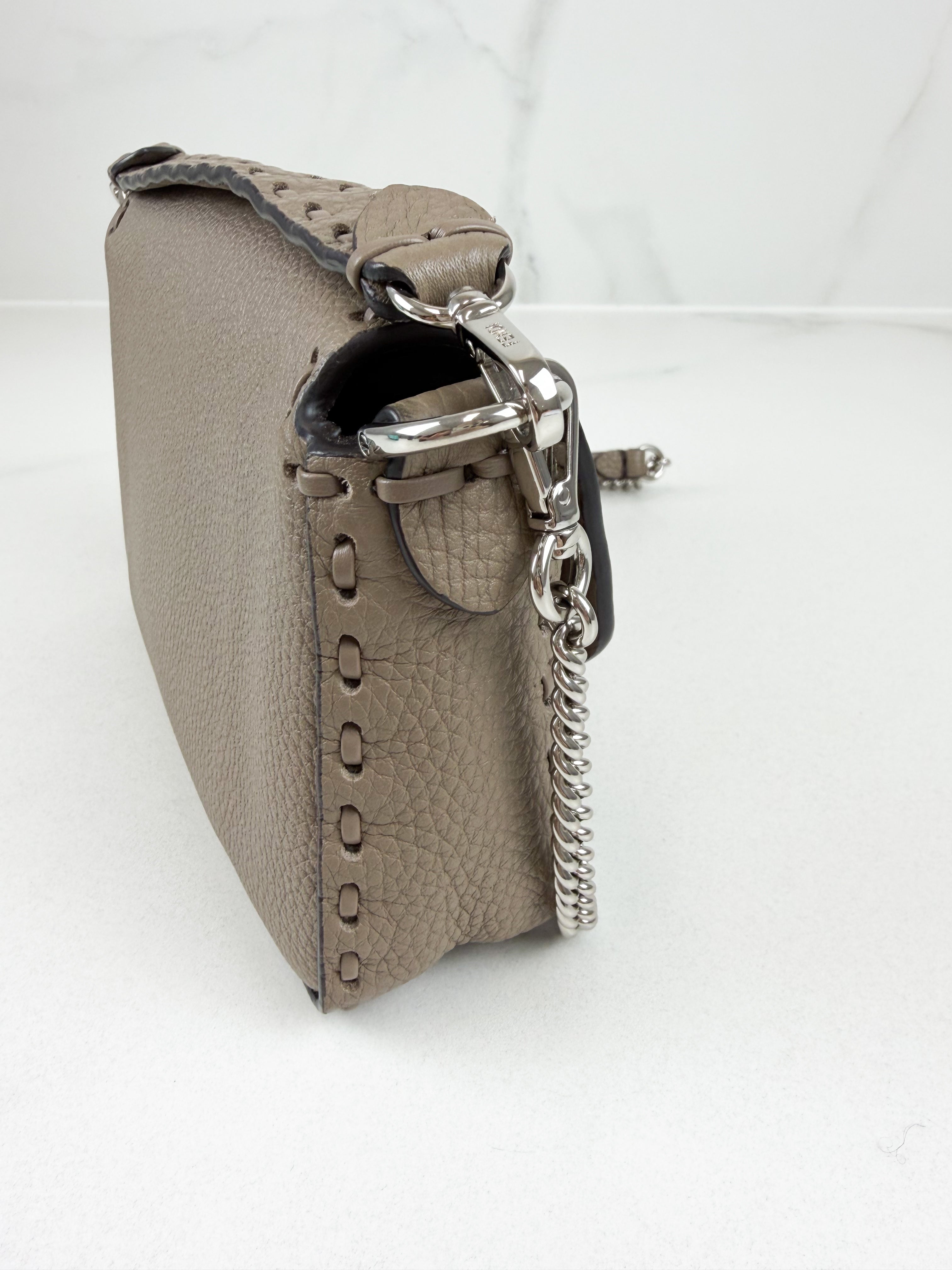 Fendi FF Calf Leather Mini Baguette