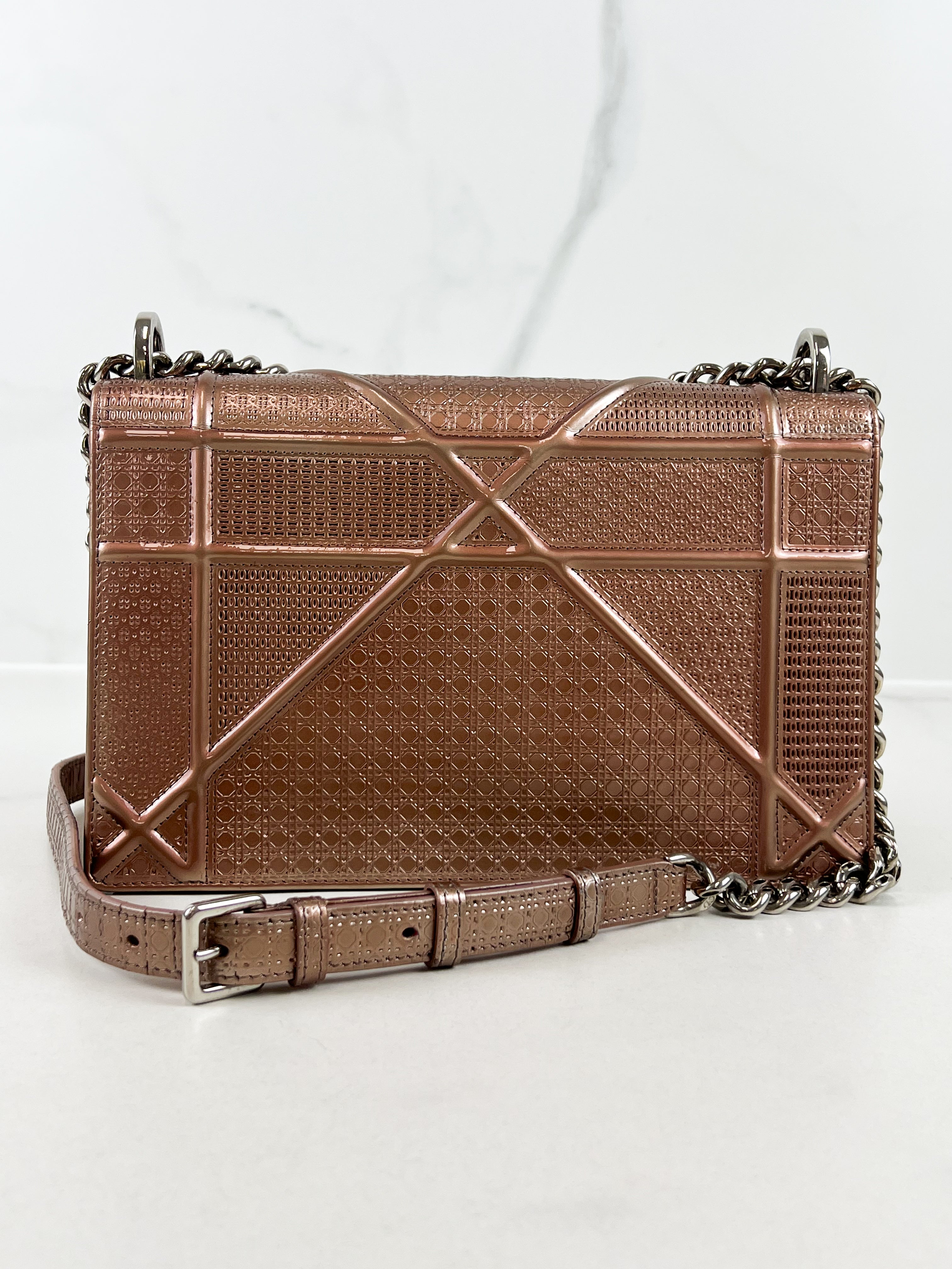 Christian Dior Diorama Medium Cannage in Iridescent pink
