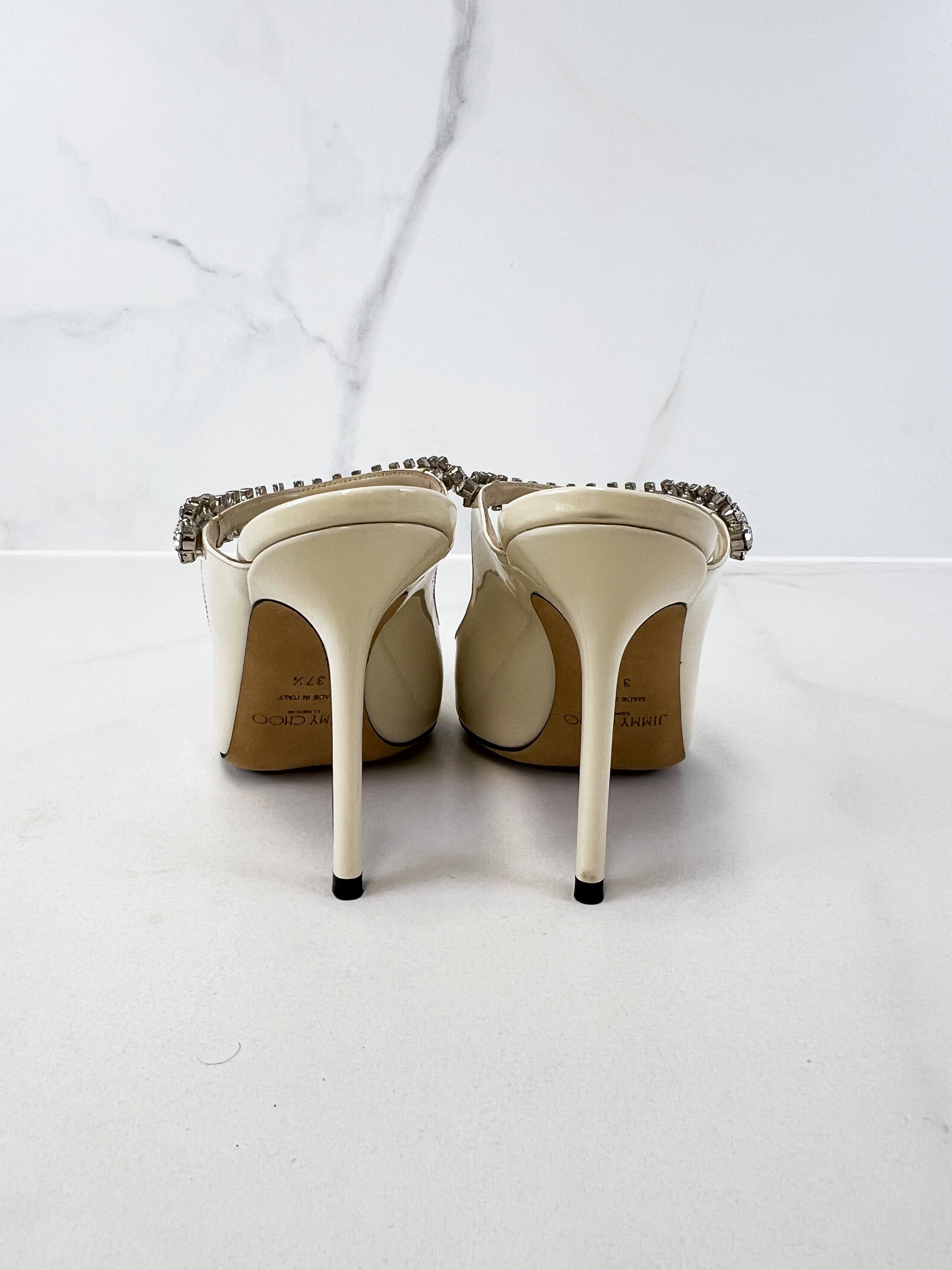 Jimmy Choo Bing 100 Patent Mule in Linen Size 37.5