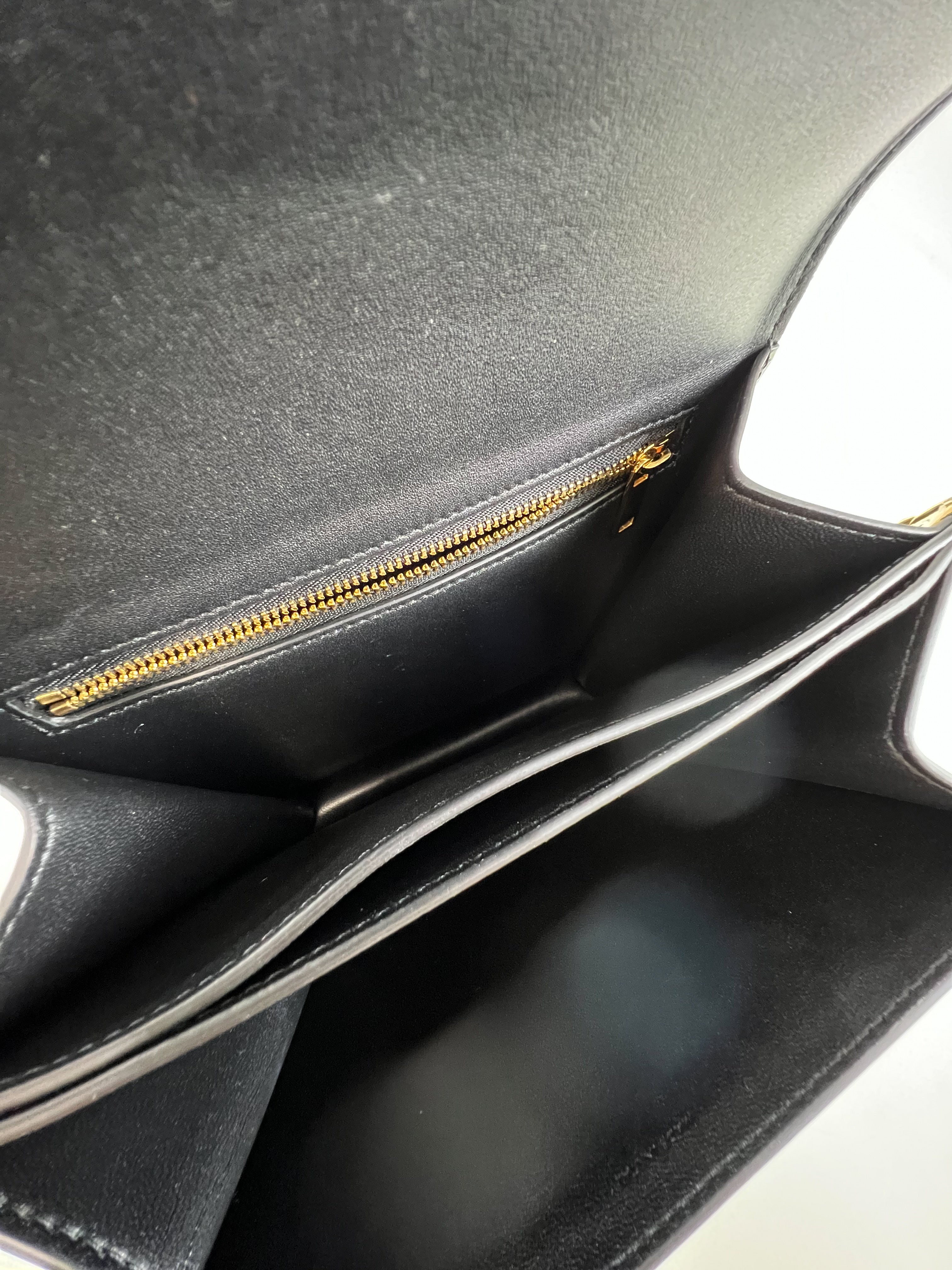 Celine Chain Claude Bag in Black Calfskin