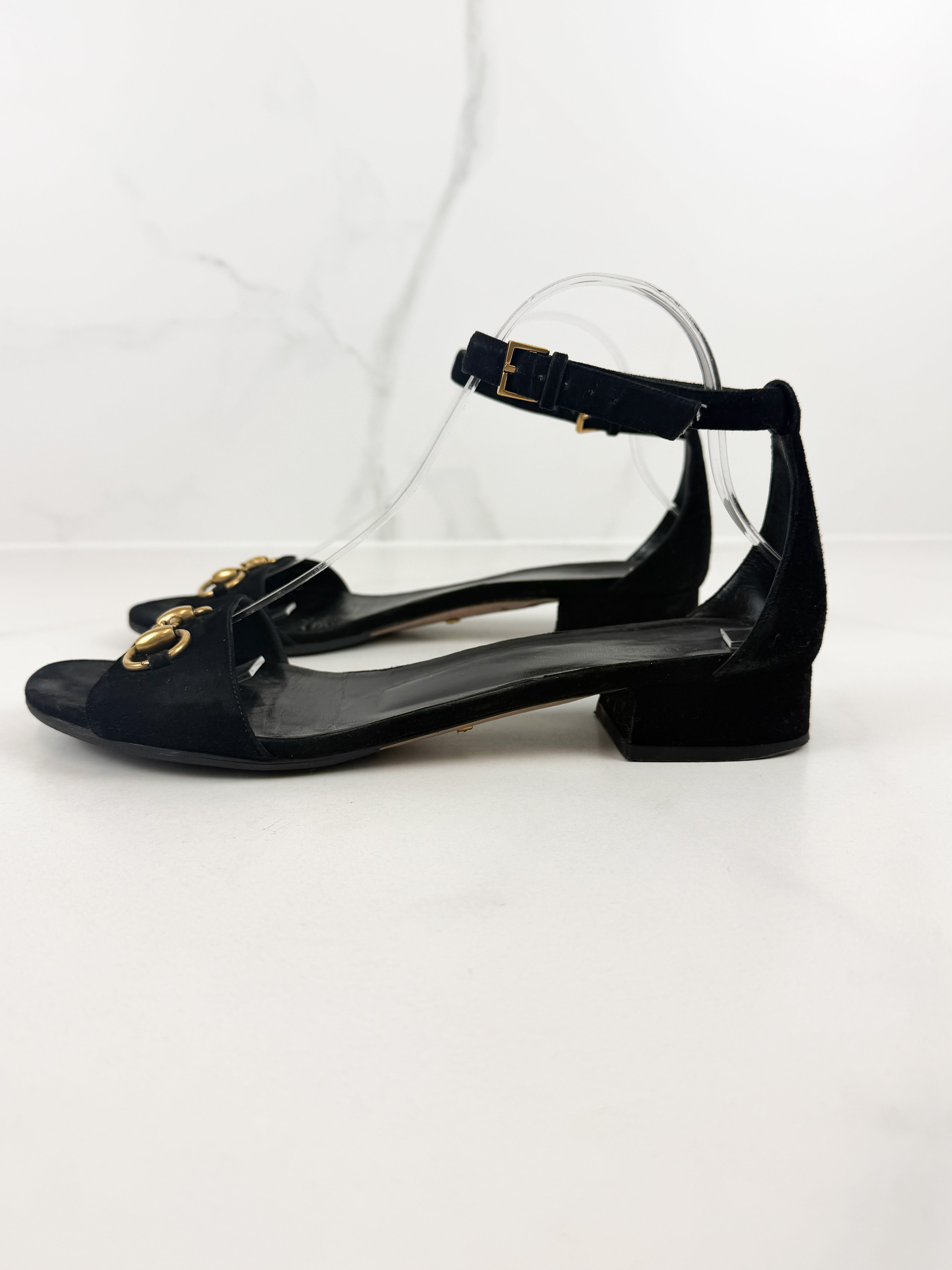 Gucci Horsebit Leather Heel Sandal Size 40.5