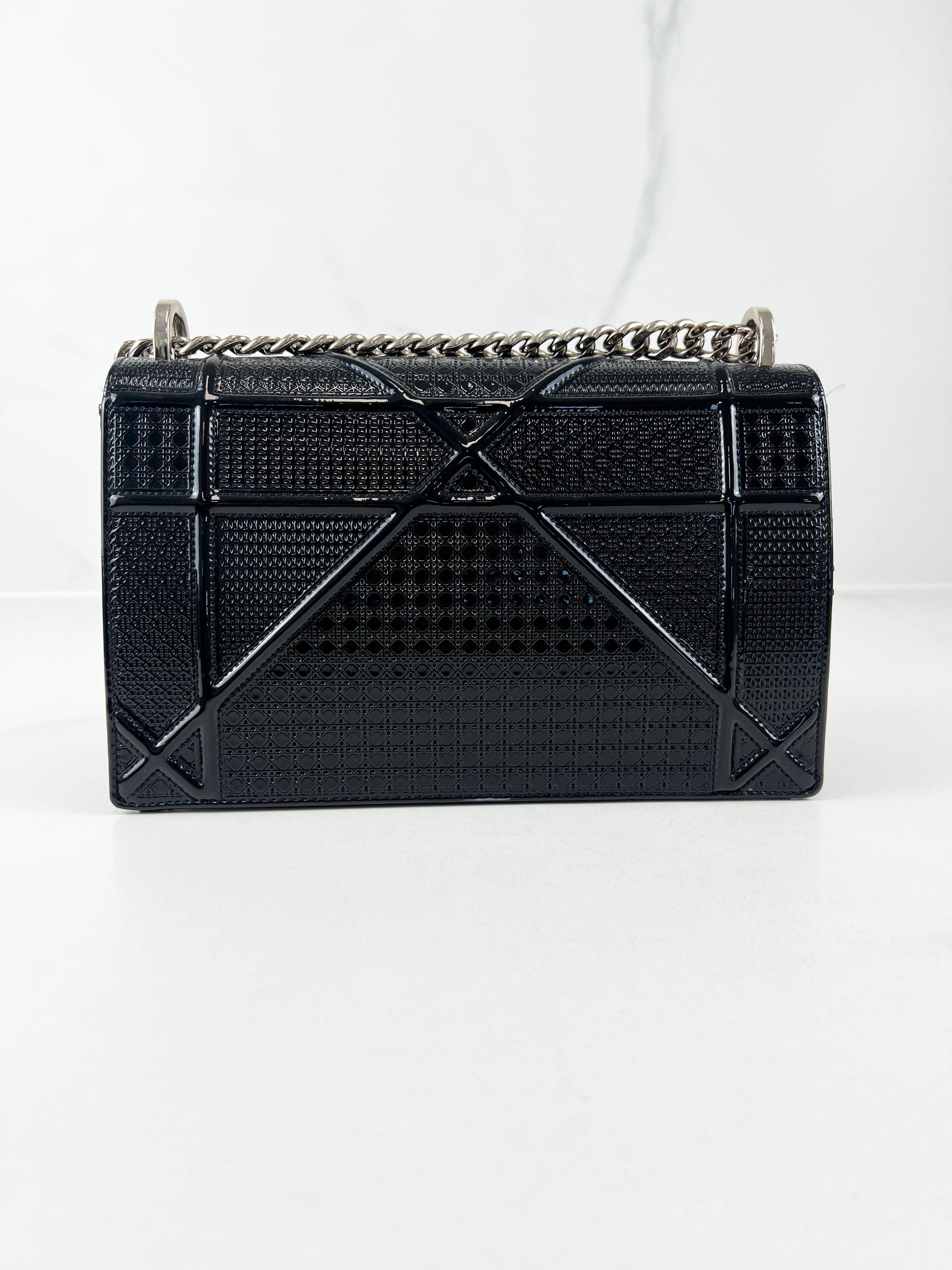 Christian Dior Medium Patent Grey Diorama with SHW
