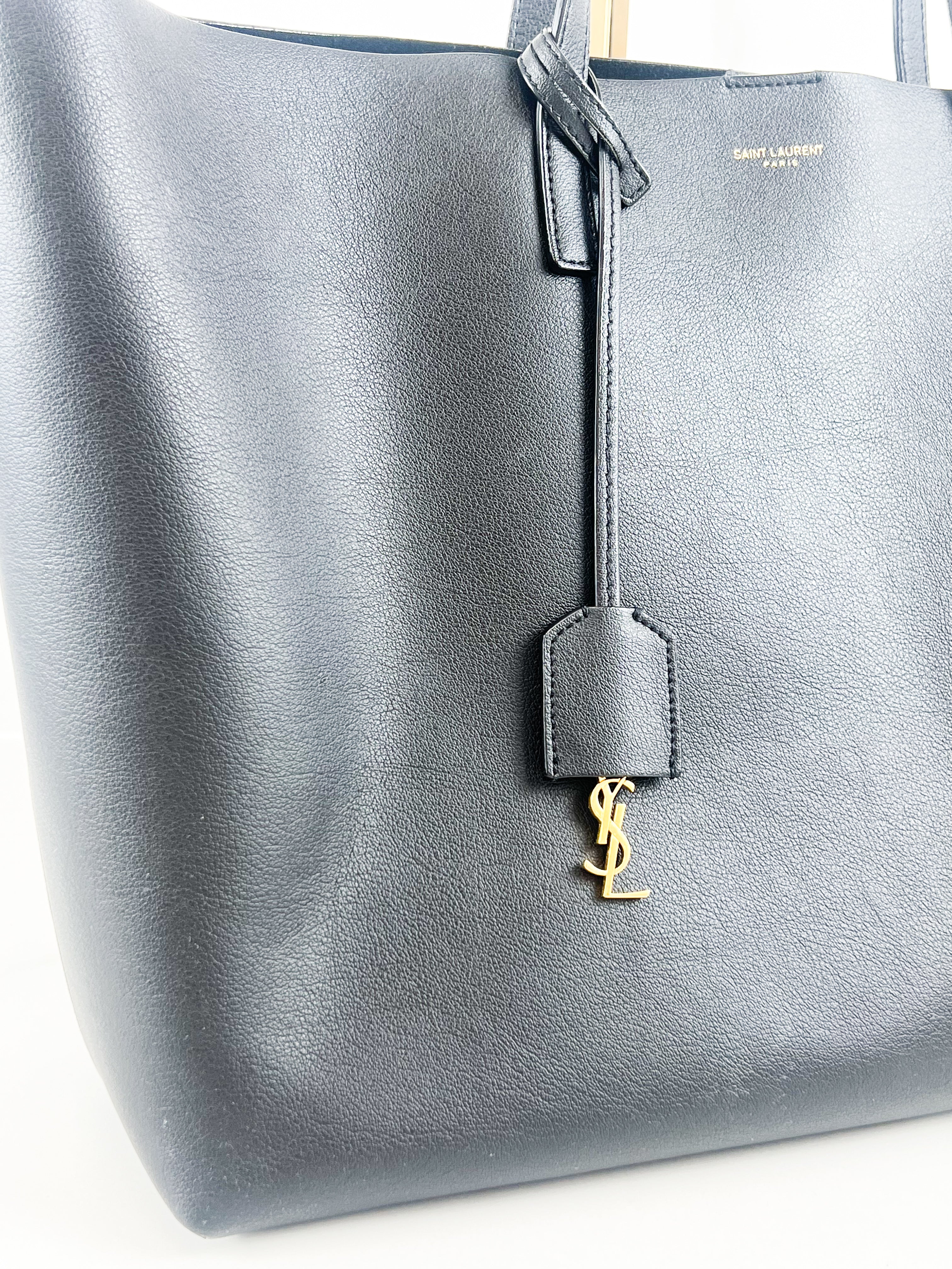 Saint Laurent E/W Shopper Tote in Black Supple Leather