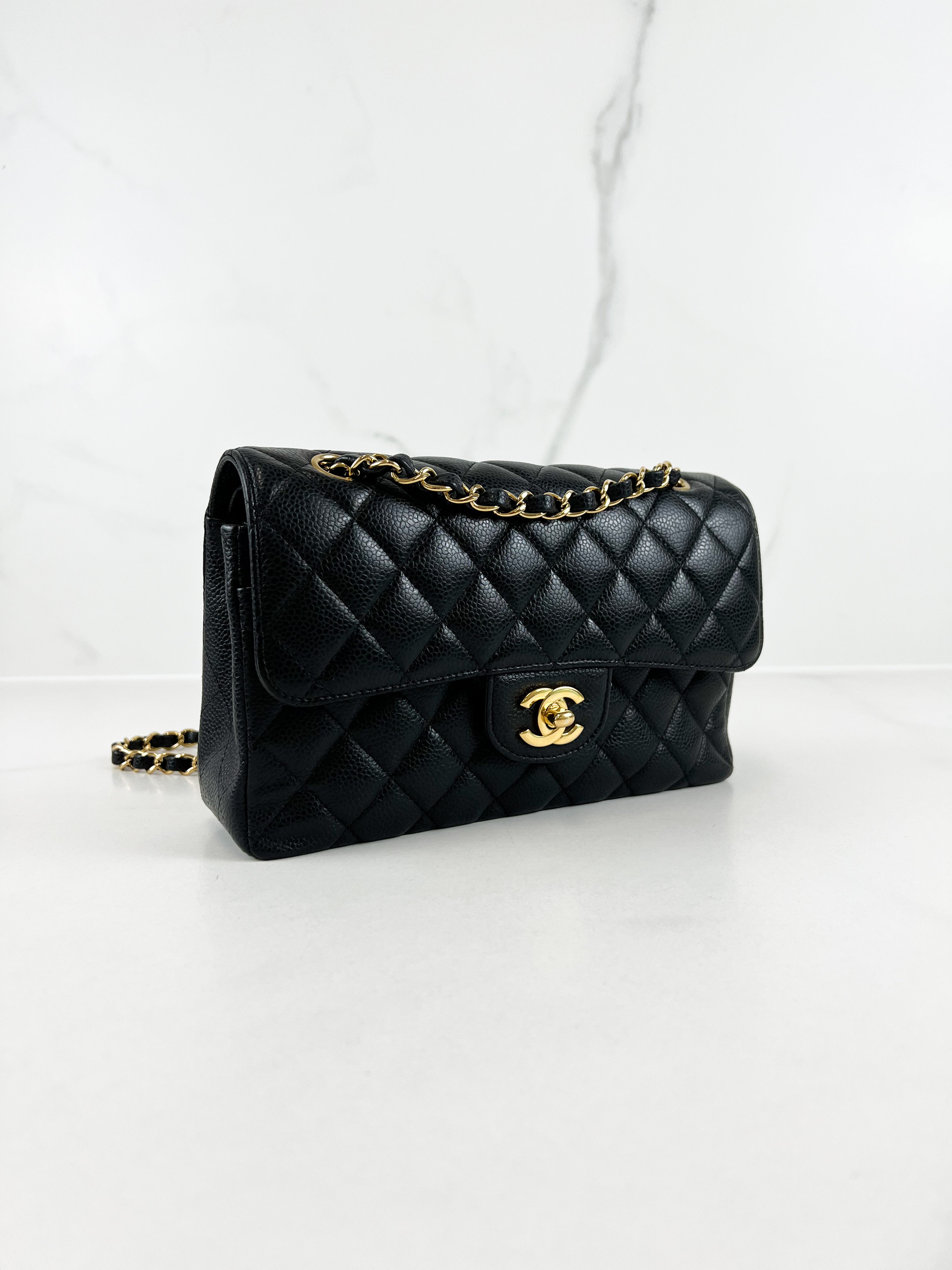 Chanel Small Classic Double Flap Caviar Shoulder Bag