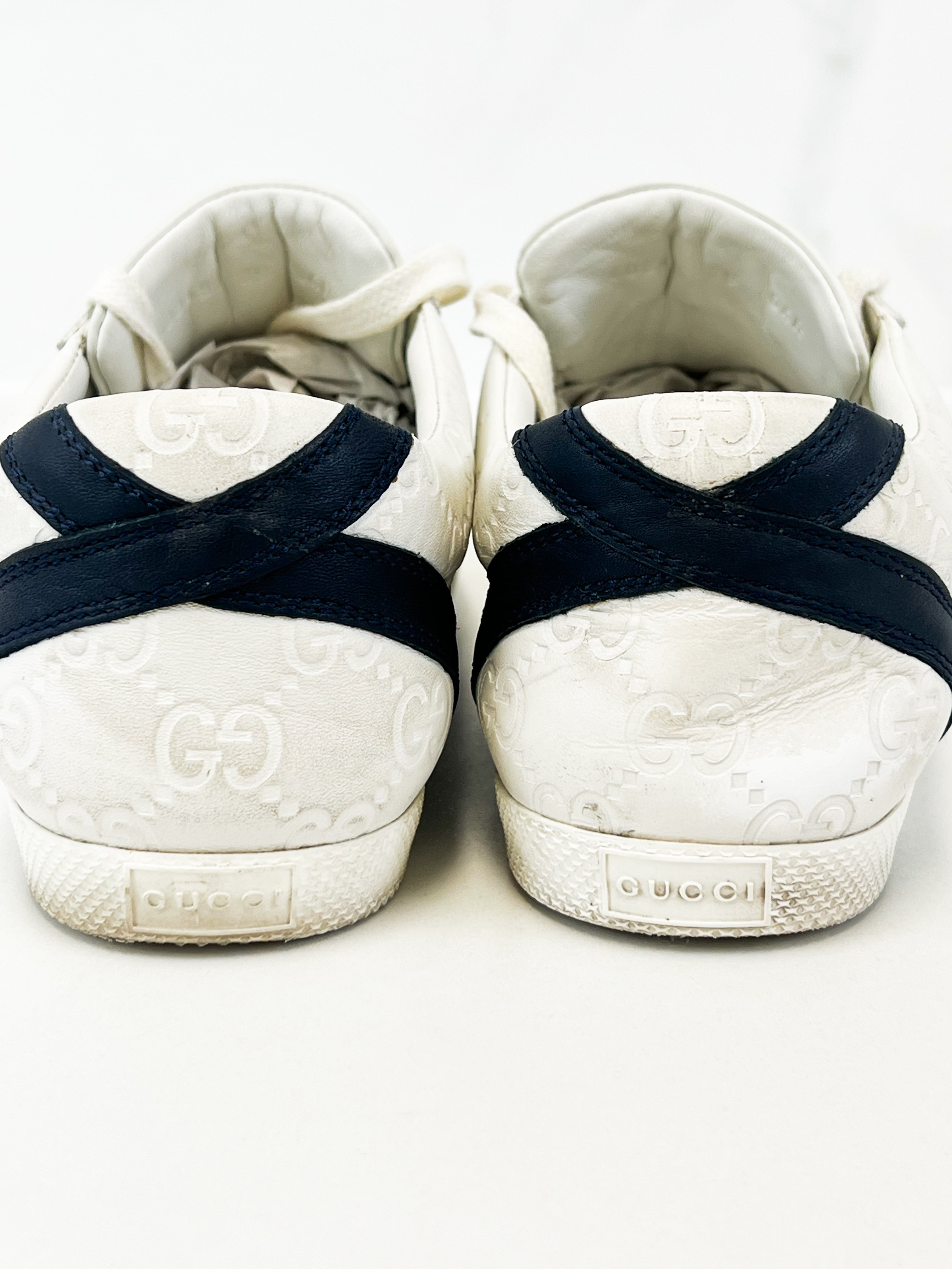 Gucci White GG Guccissima Sneaker Size 39