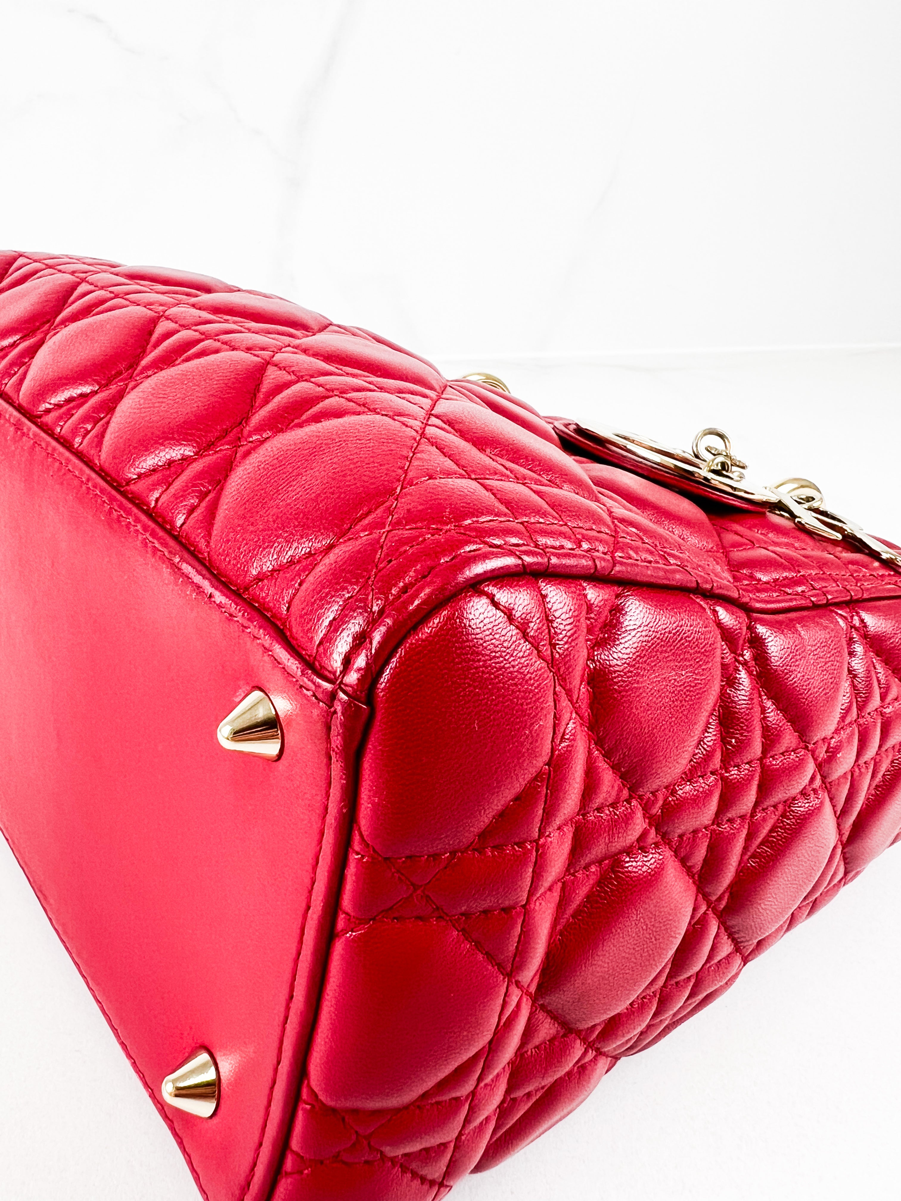 Christian Dior Red Medium Lady Dior