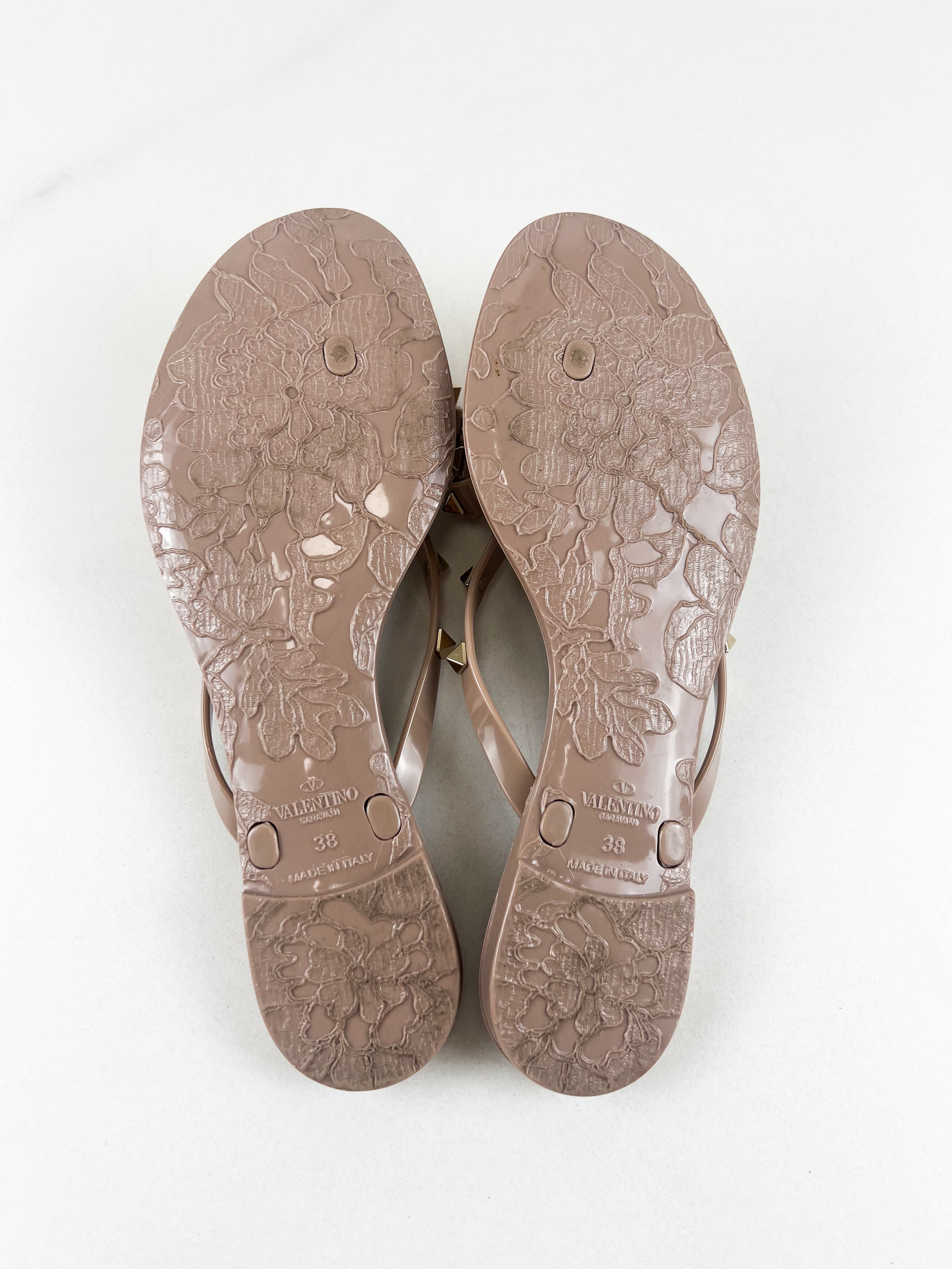Valentino Jelly Rockstud Thong Size 38