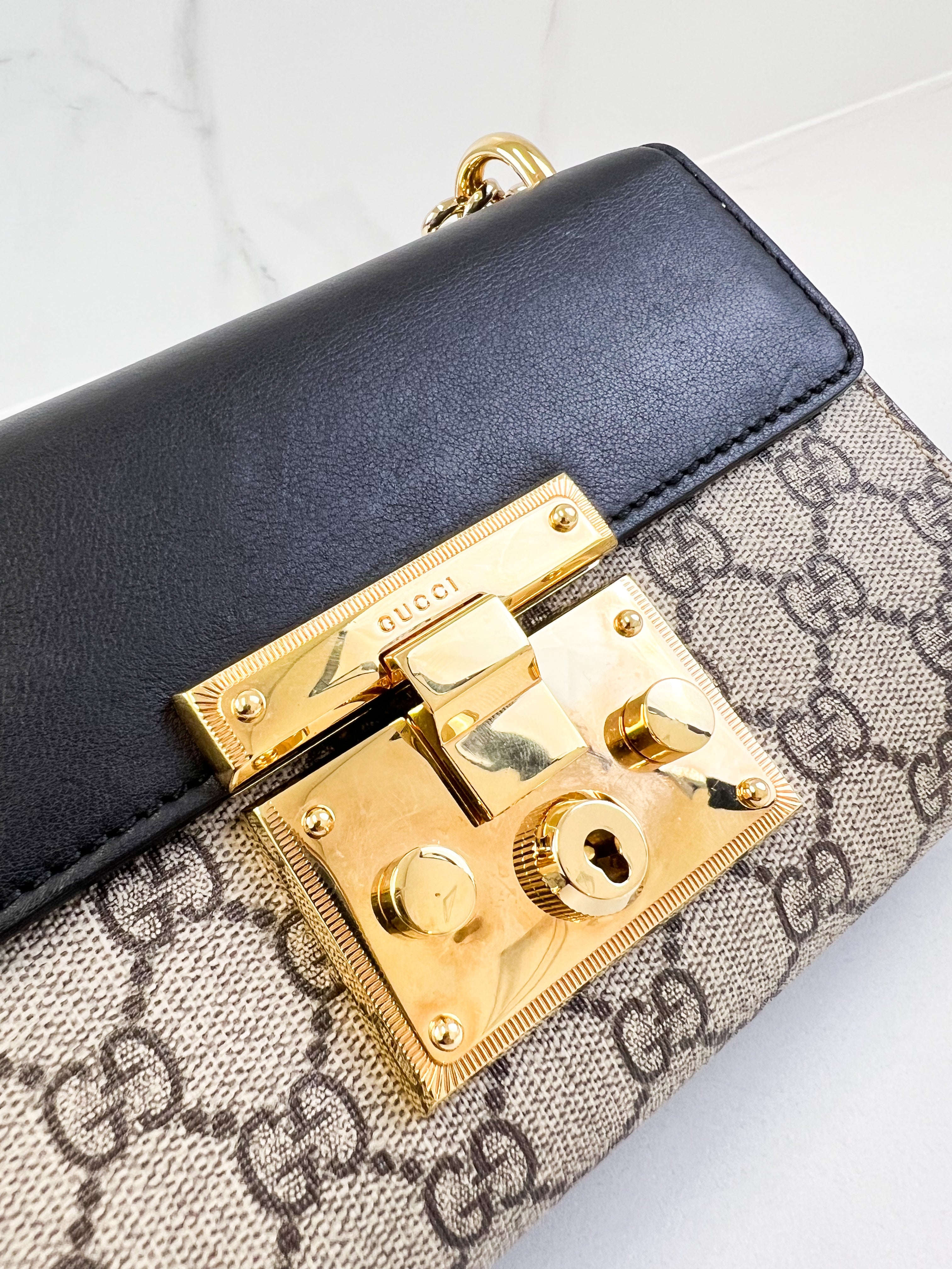 Gucci GG Supreme Small Padlock Shoulder Bag