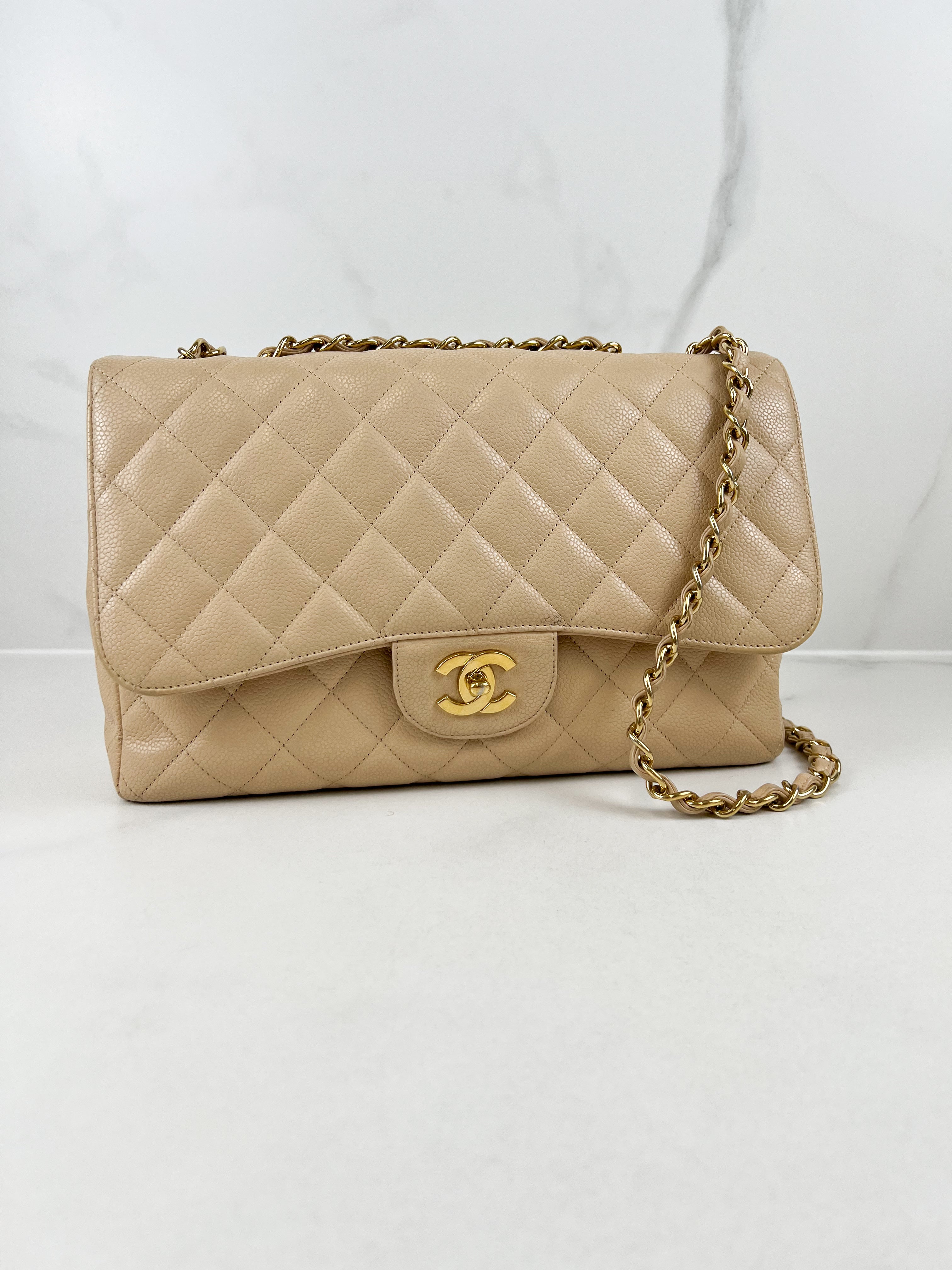 Chanel Jumbo Classic Single Flap Caviar Shoulder Bag