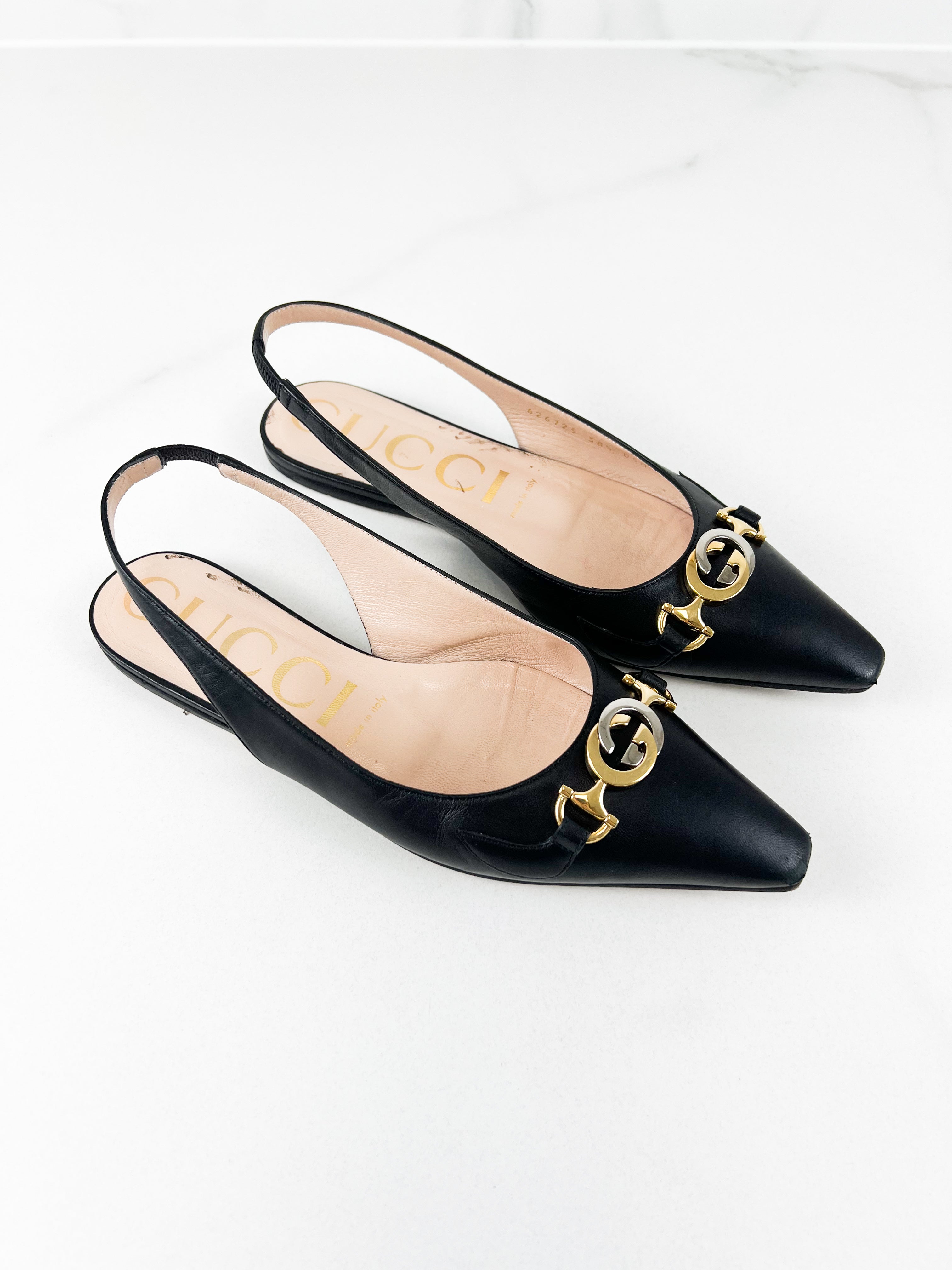 Gucci Zumi Interlocking GG Slingback Mule Size 38.5