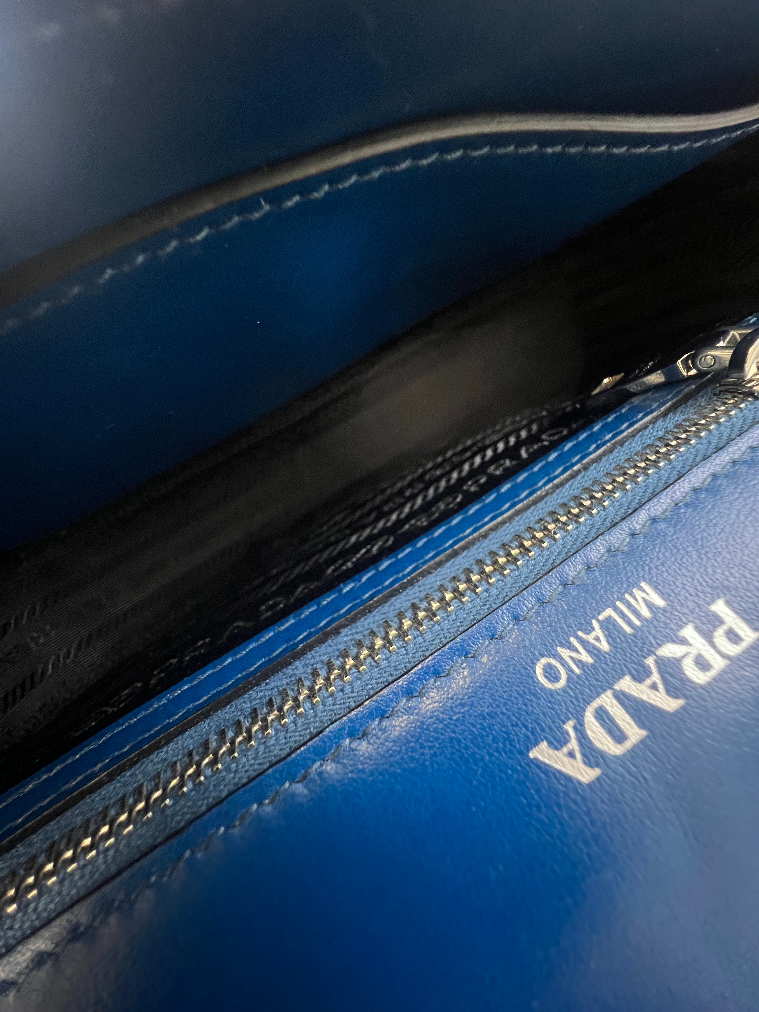 Prada Saffiano Leather Lock Crossbody Bag