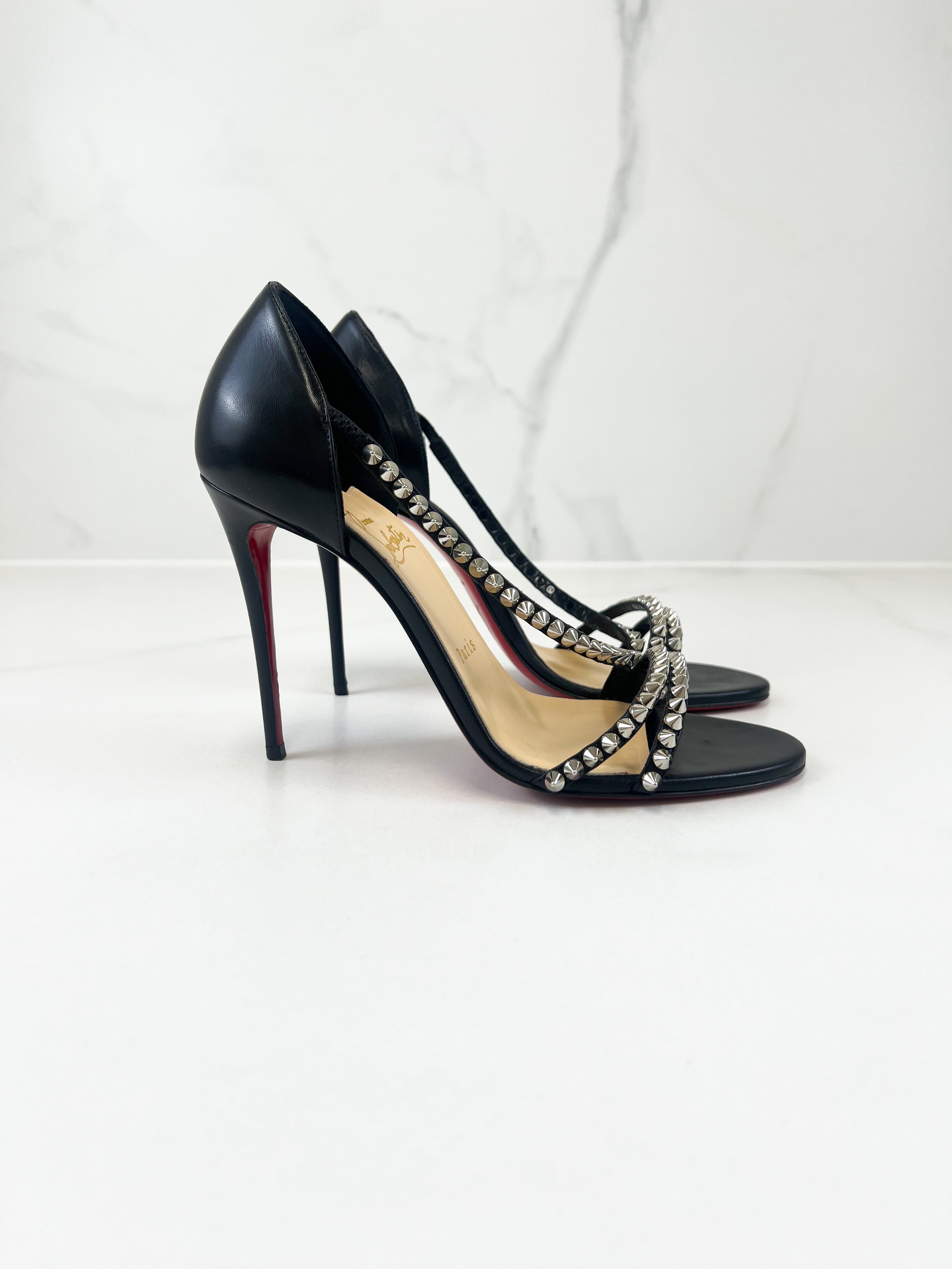 Christian Louboutin So Spike 100 Black Size 38.5