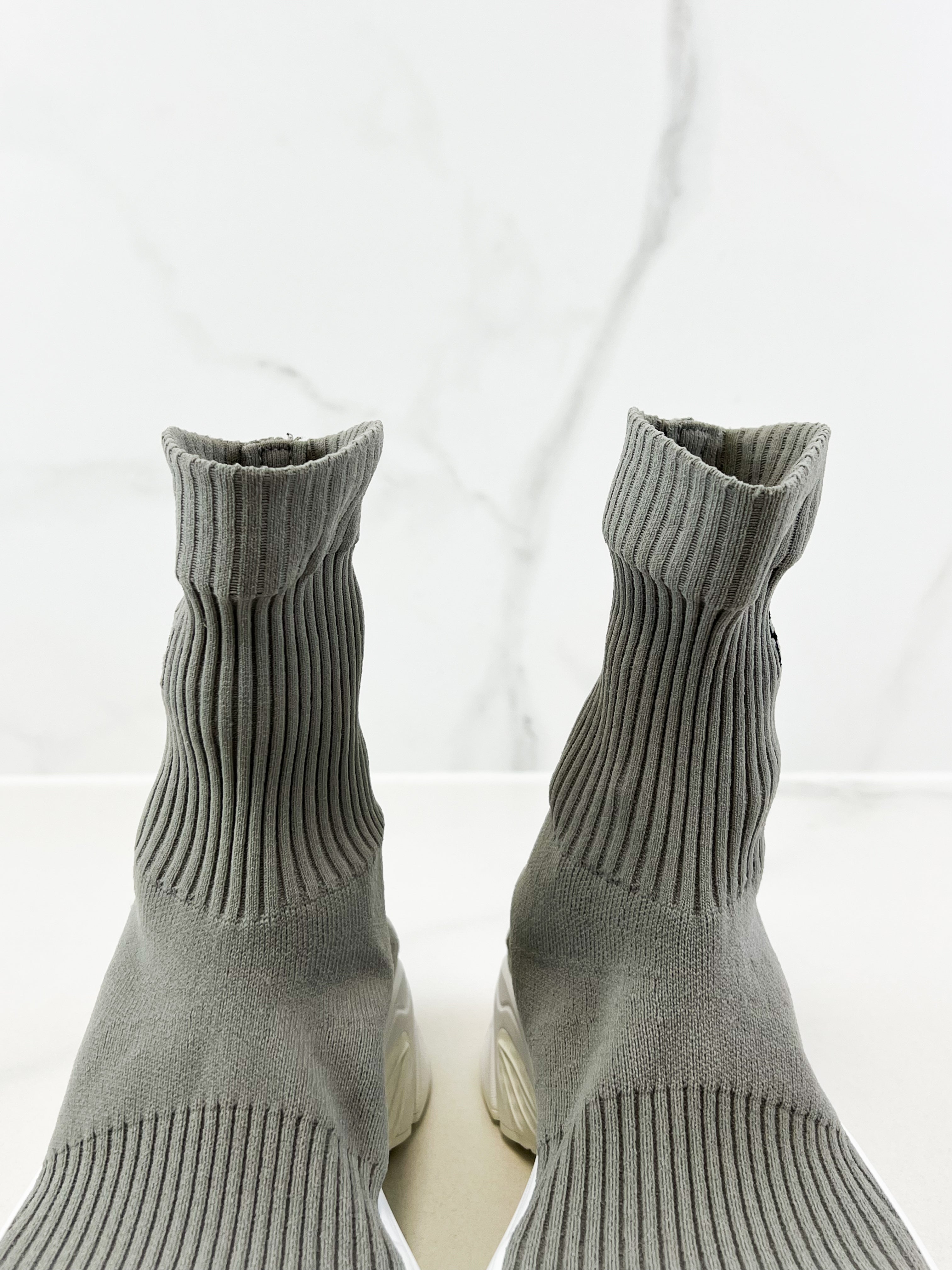 Balenciaga Grey White Knit Sneaker Size 35
