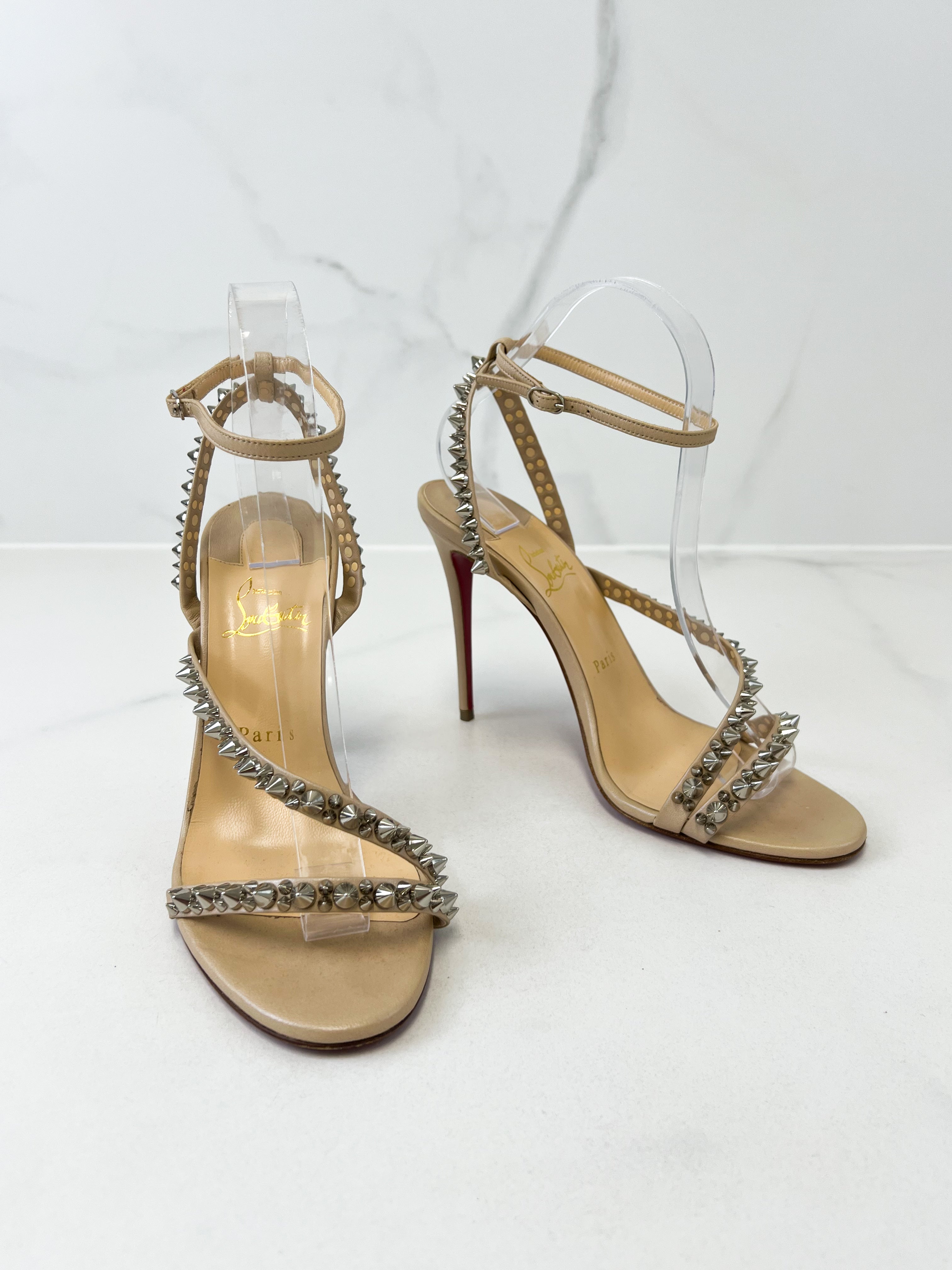 Christian Louboutin So Spike 100 Nude Size 39.5