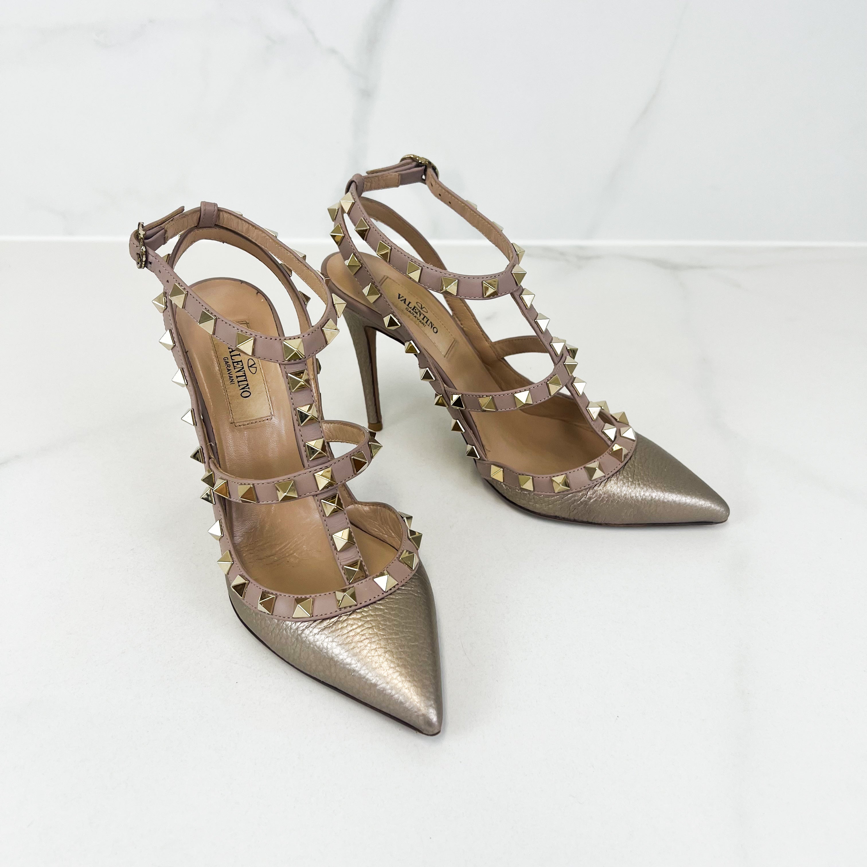 Valentino Garavani Rockstud Caged Pump Size 36.5