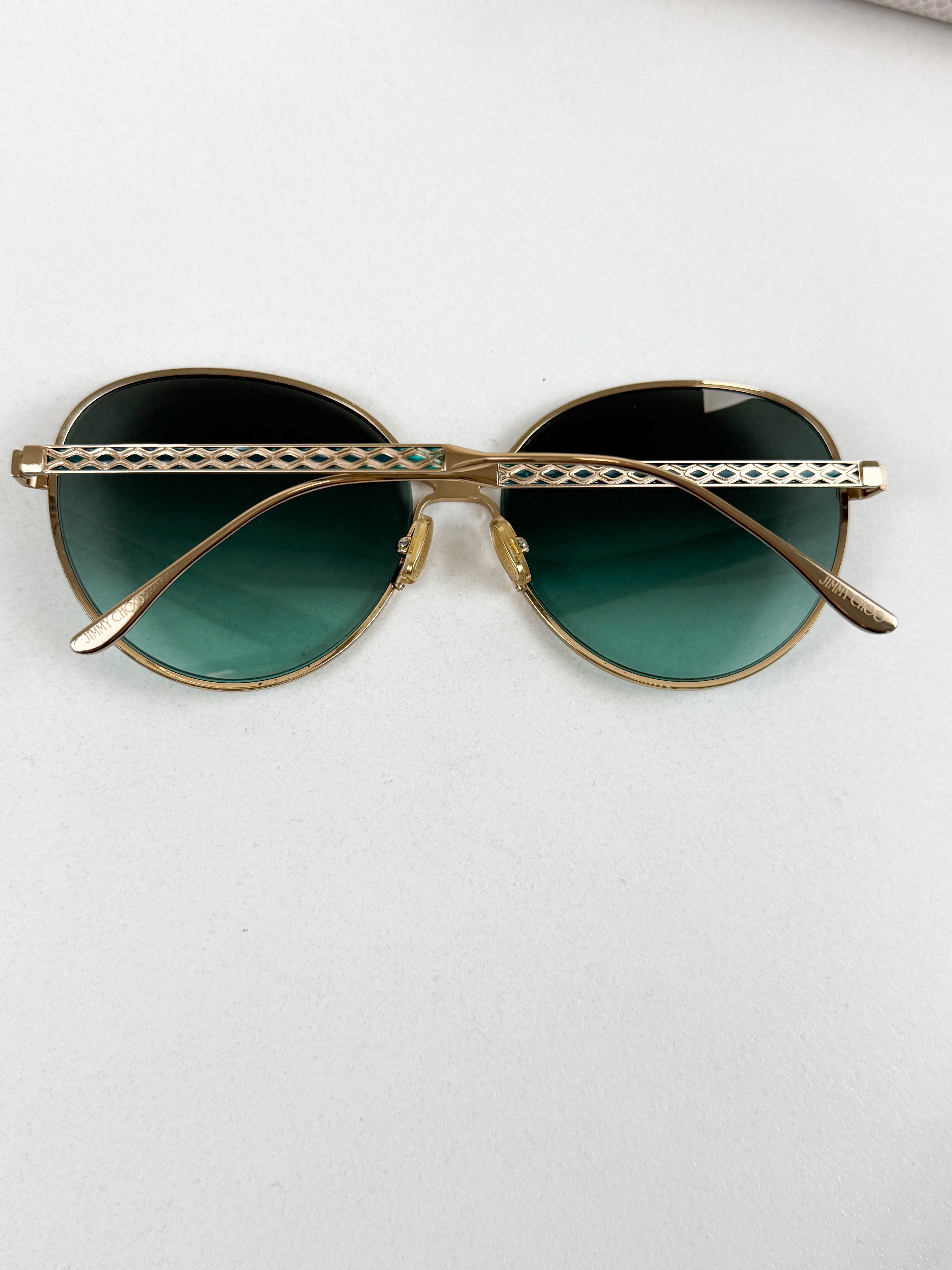 Jimmy Choo Aviator Sunglasses in Gold