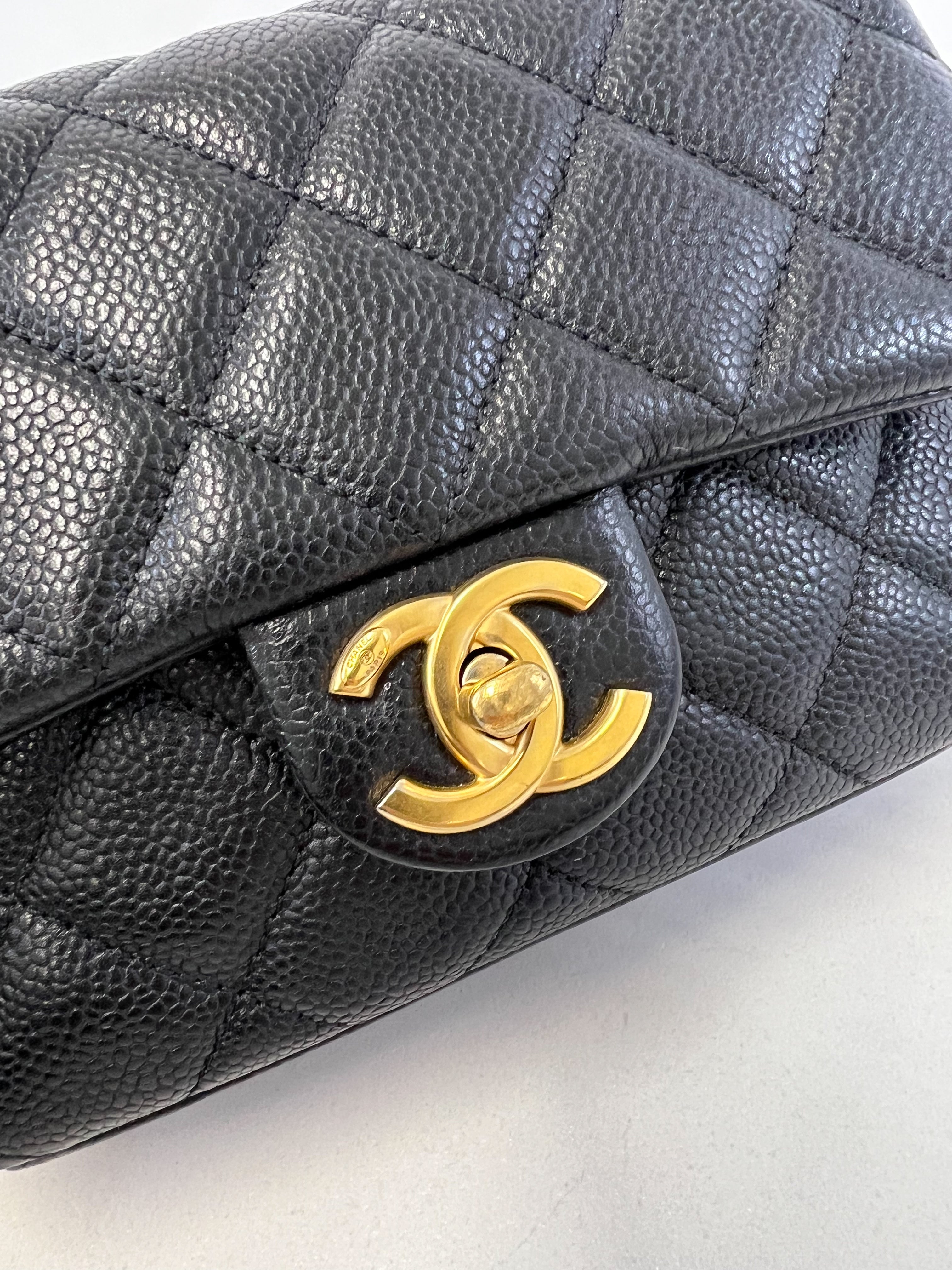 Chanel Black Caviar Limited Edition Mini Square