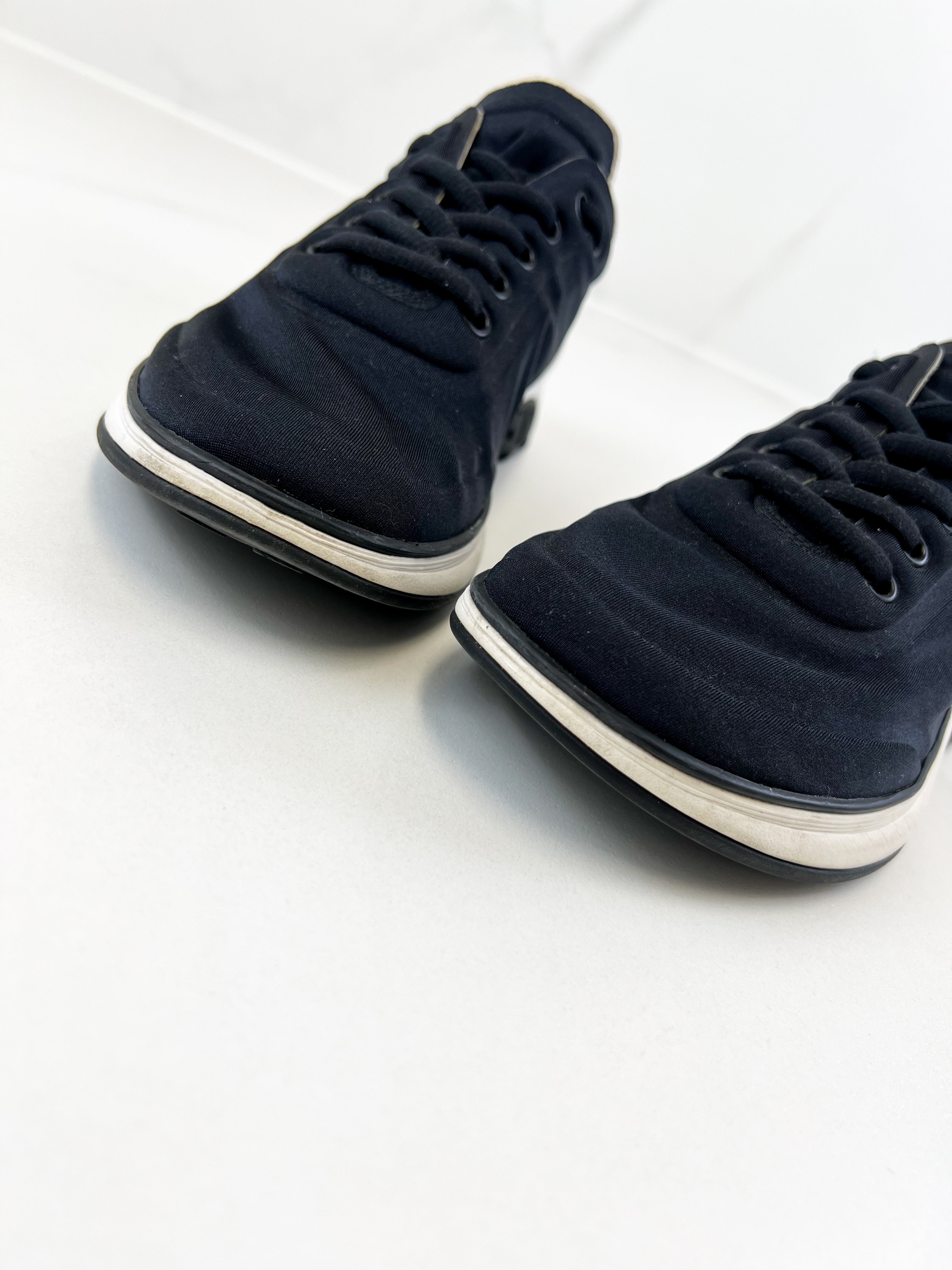 Chanel Black & White Low Top CC Sneaker Size 36