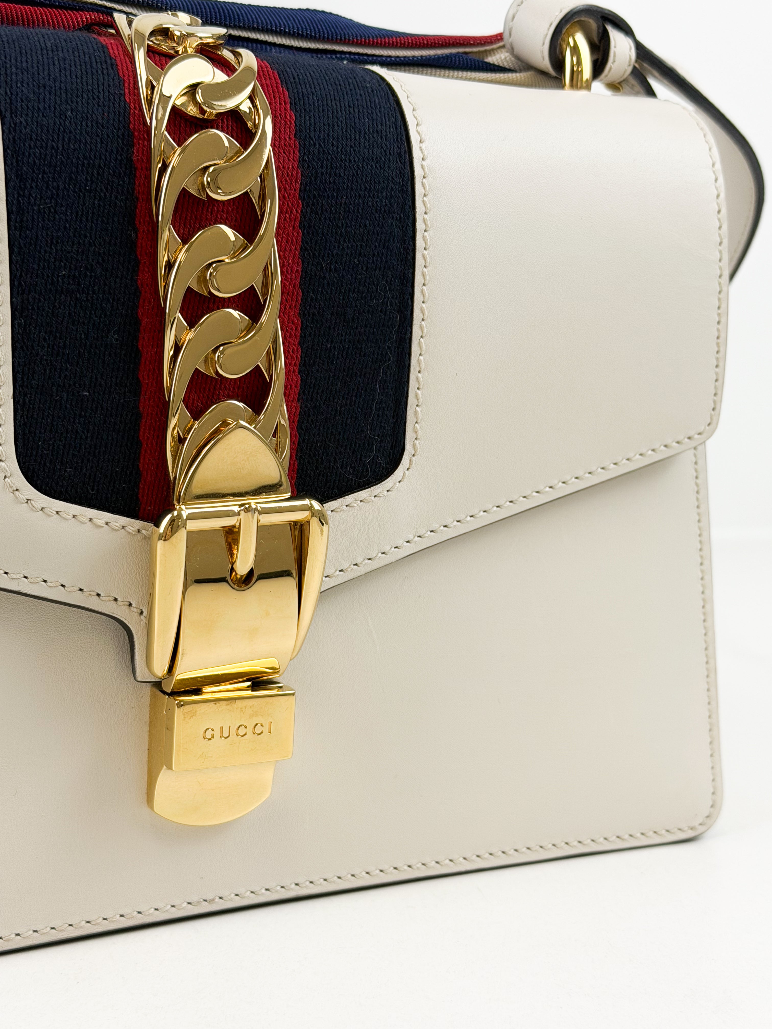 Gucci Small Sylvie White Shoulder Bag