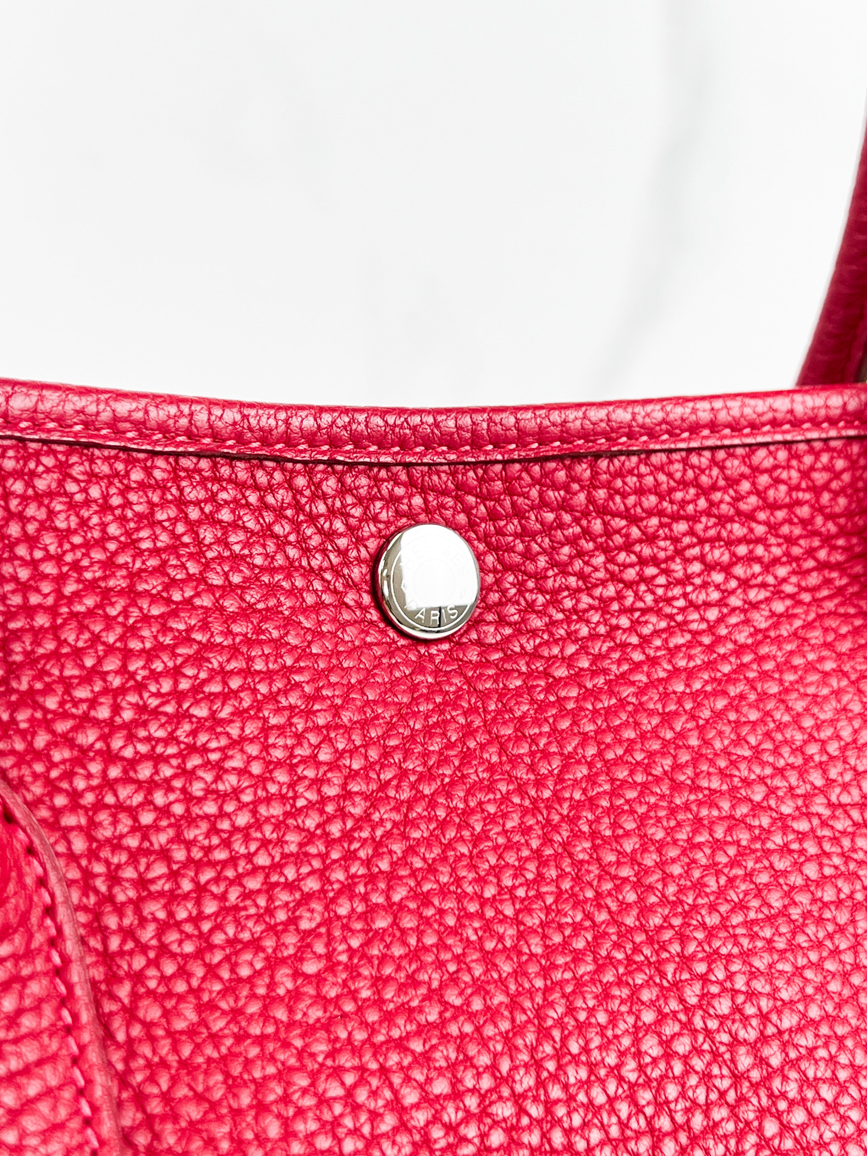 Hermes Garden Party 30 in Red Negonda Leather