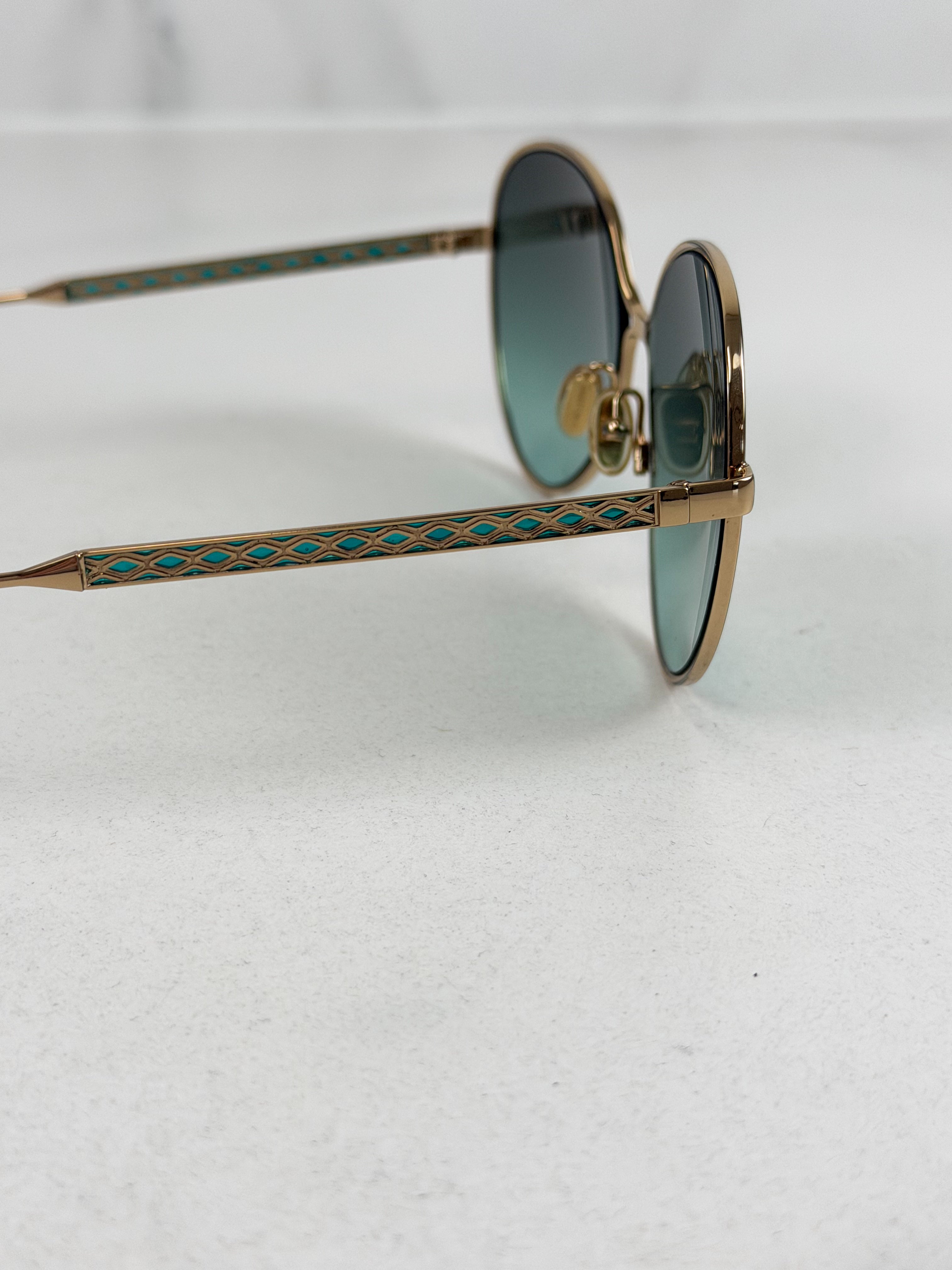 Jimmy Choo Aviator Sunglasses in Gold