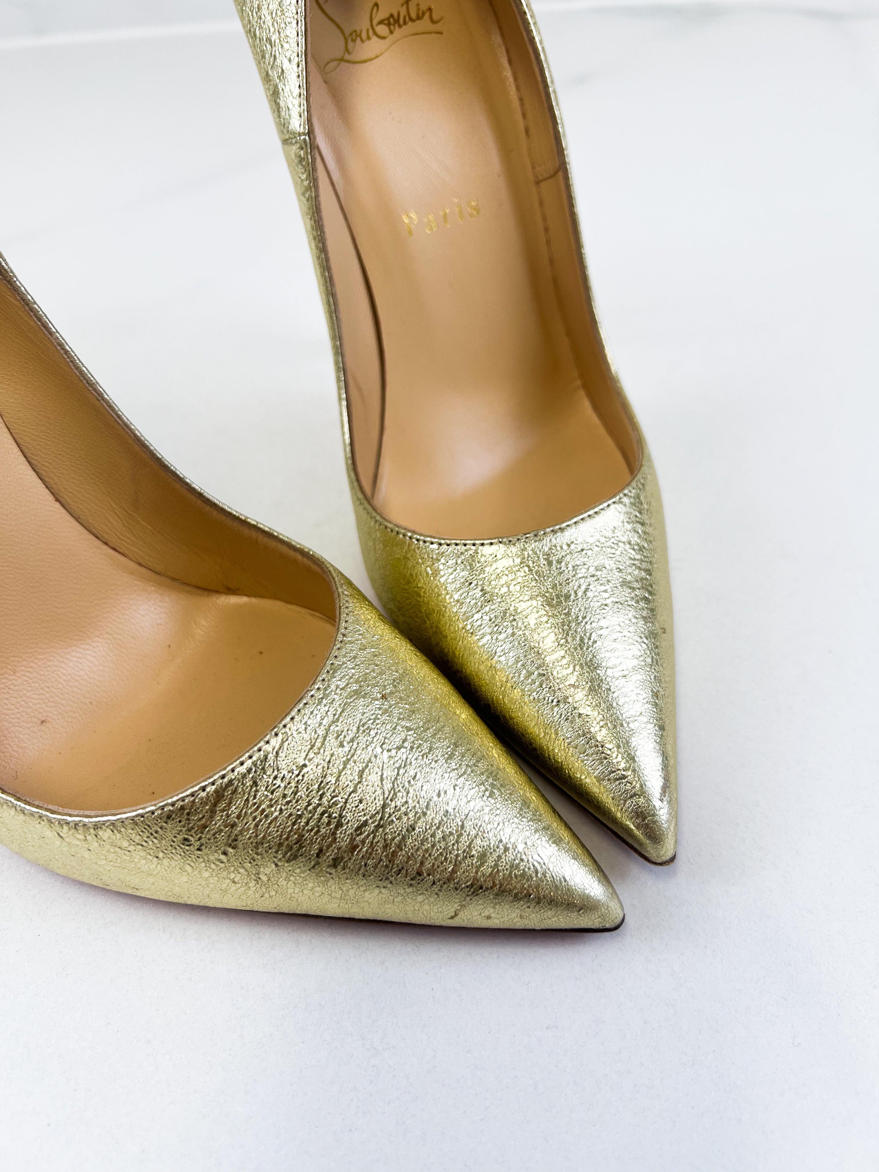 Christian Louboutin Gold So Kate 120 Size 37.5