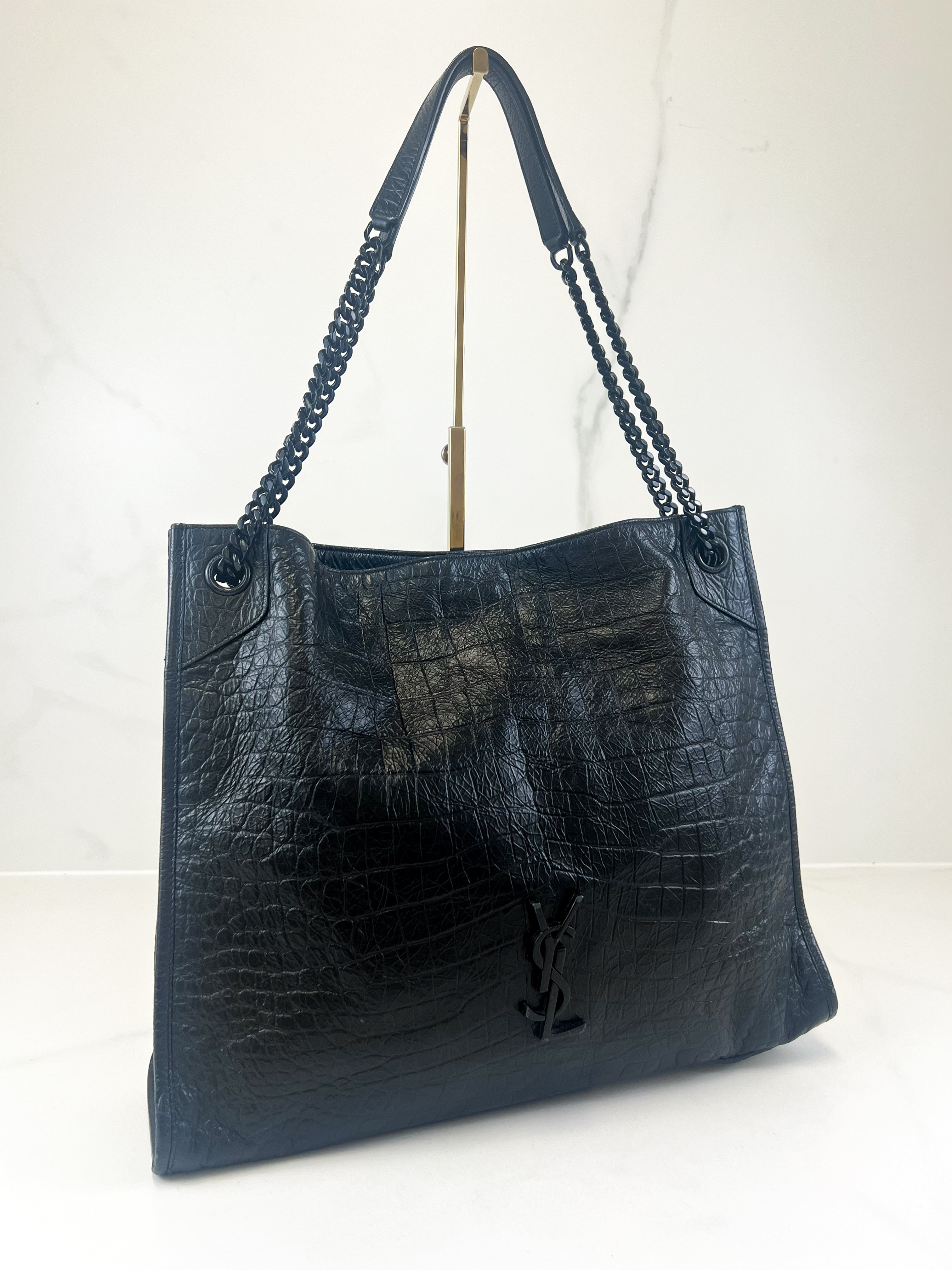 Saint Laurent Niki Shopping Crinkled Vintage Leather