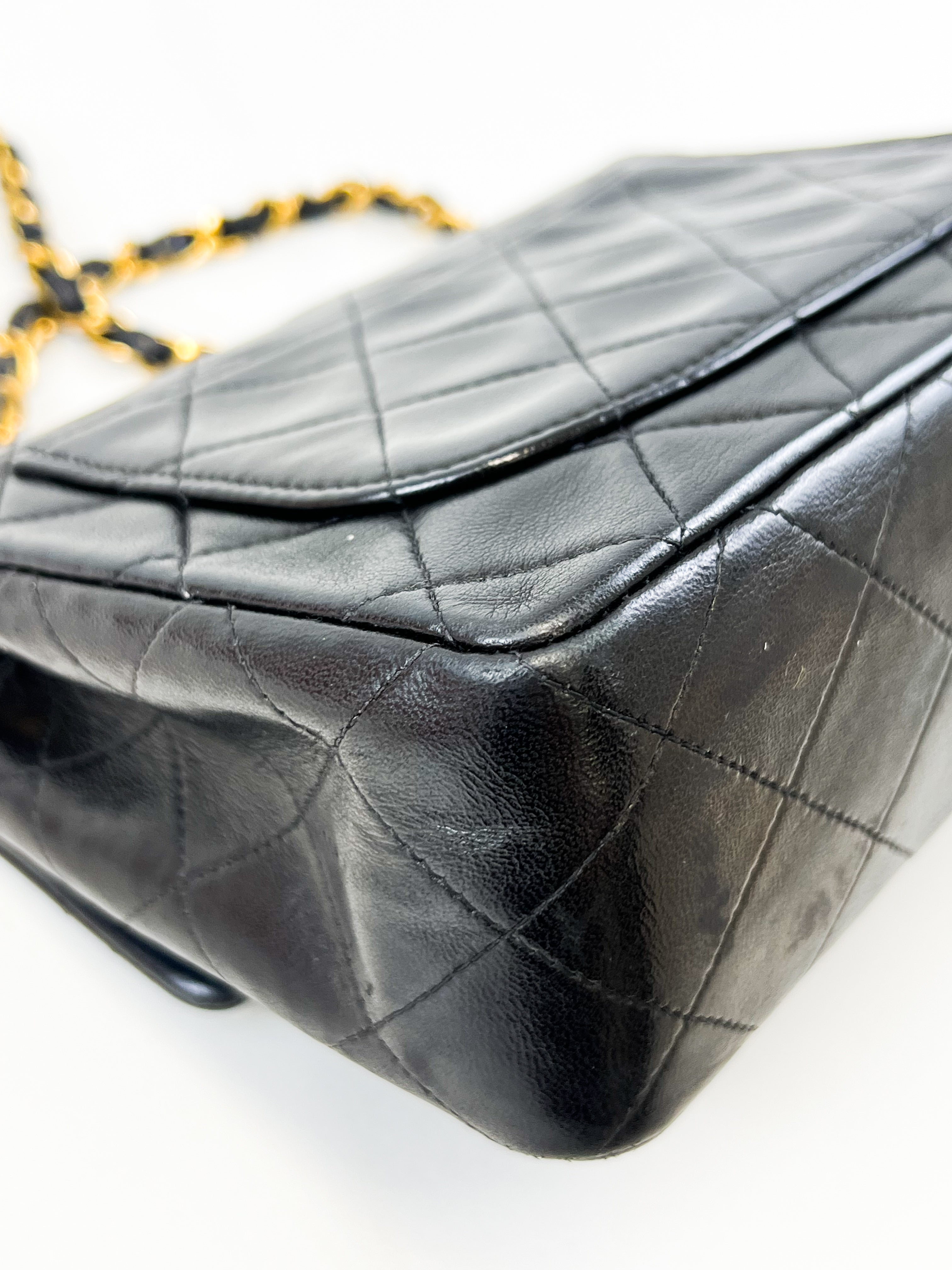 Chanel CC Mini Vintage Lambskin Black Classic Double Flap Shoulder Bag