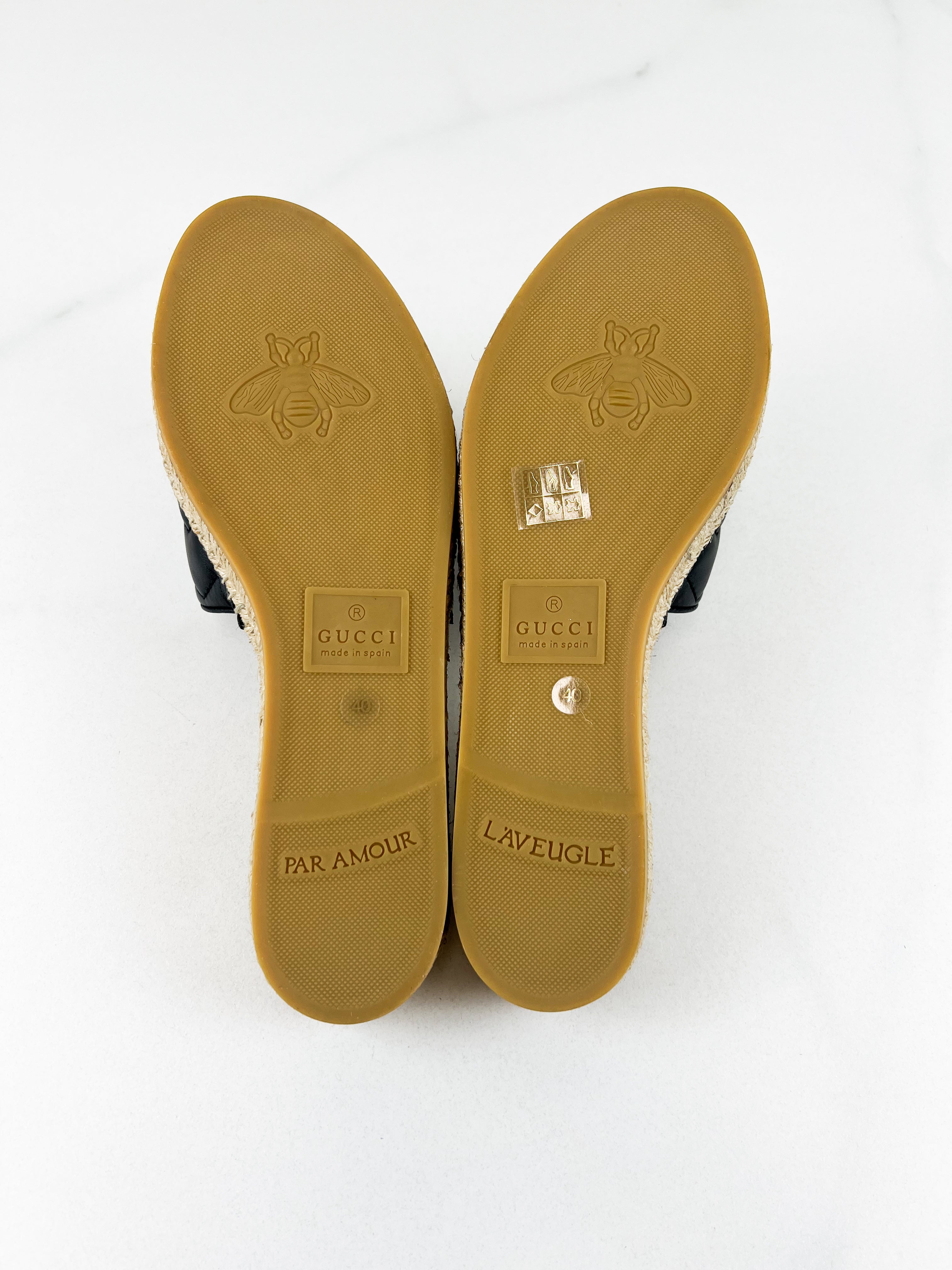 Gucci Women's GG Marmont Canvas Espadrille Sandal Size 40