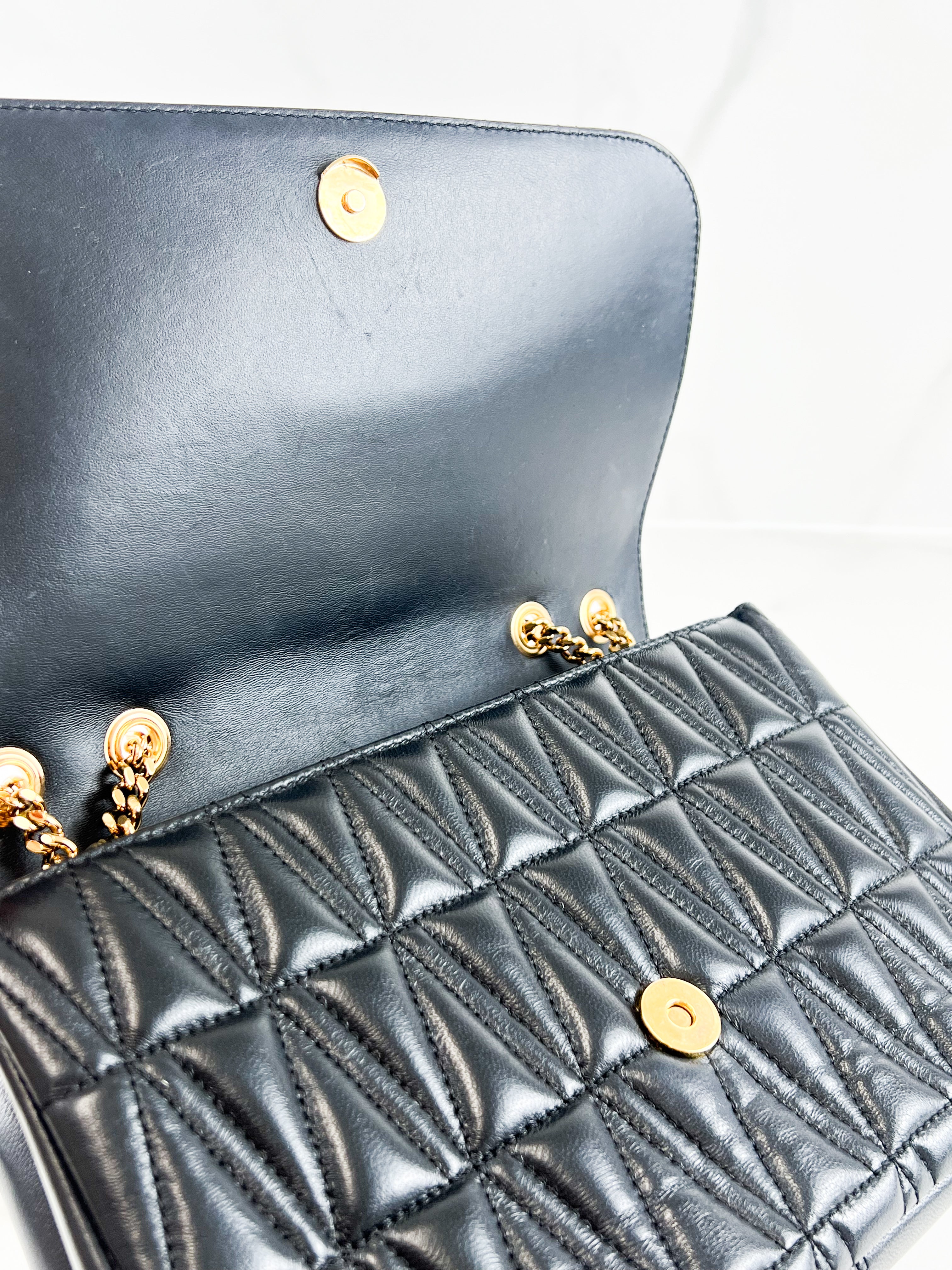 Versace Black Virtus Shoulder Bag with GHW