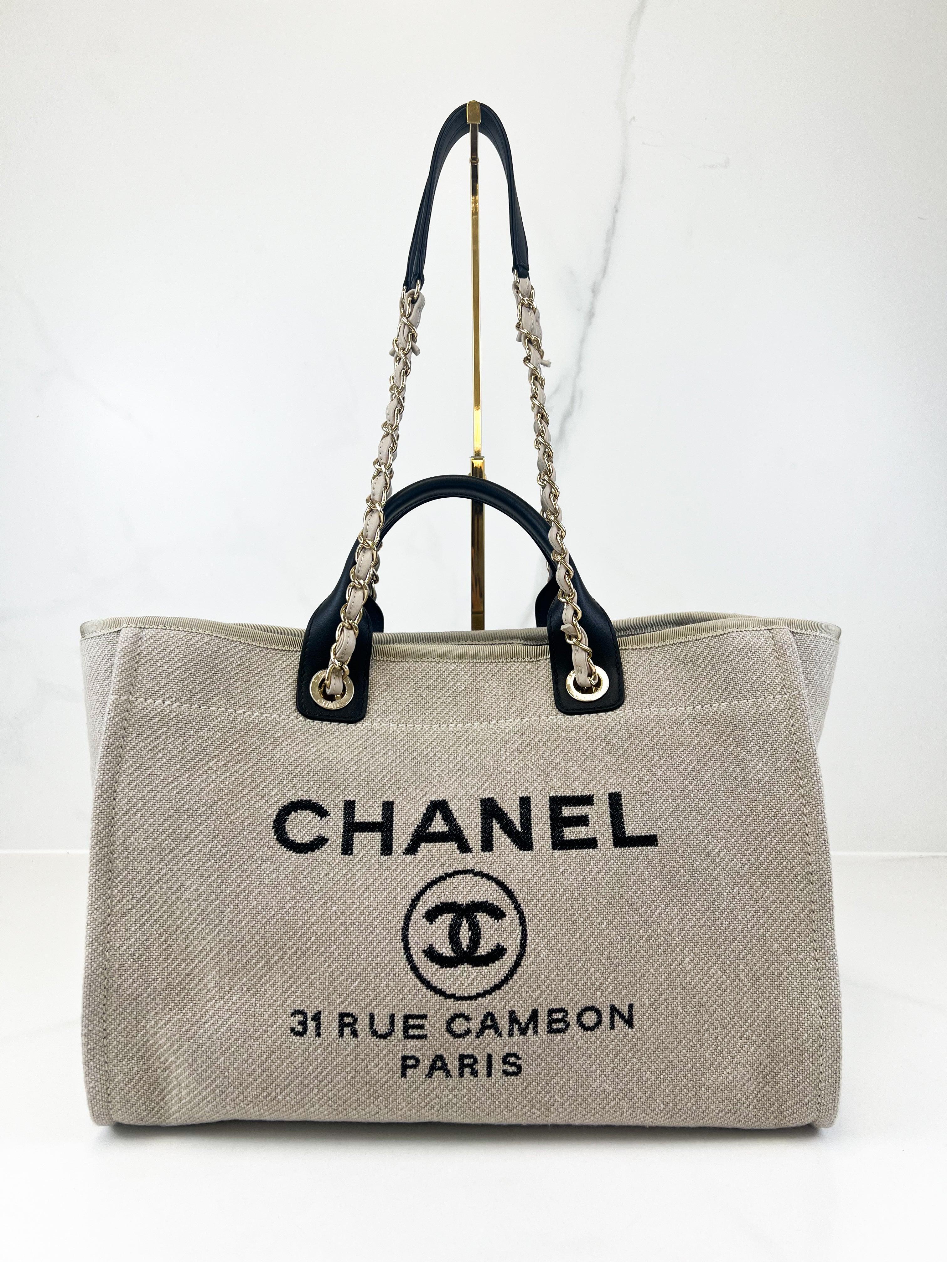 Chanel Taupe Canvas Deavuille