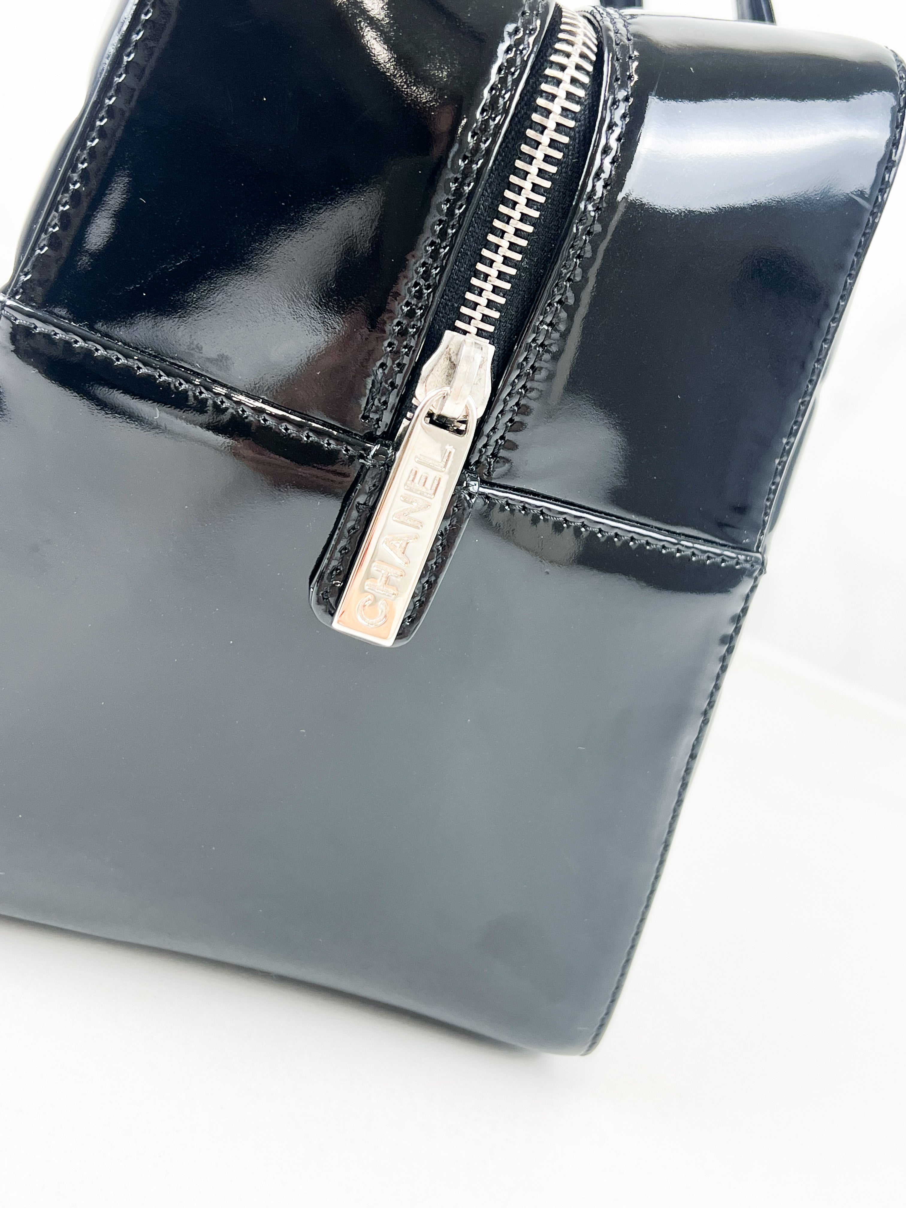 Chanel Black Patent Bowling Bag