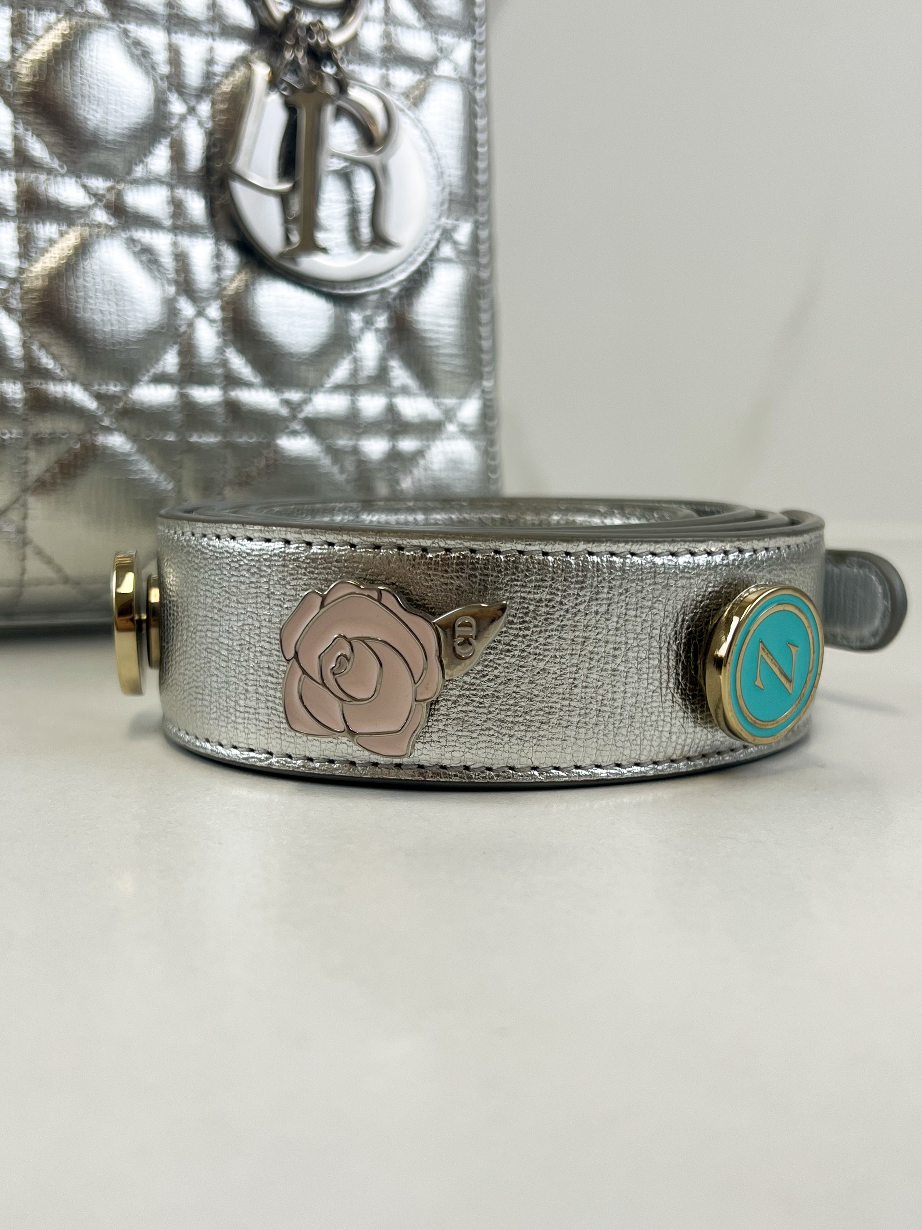 Christian Dior Small Lady Dior Silver with SHW